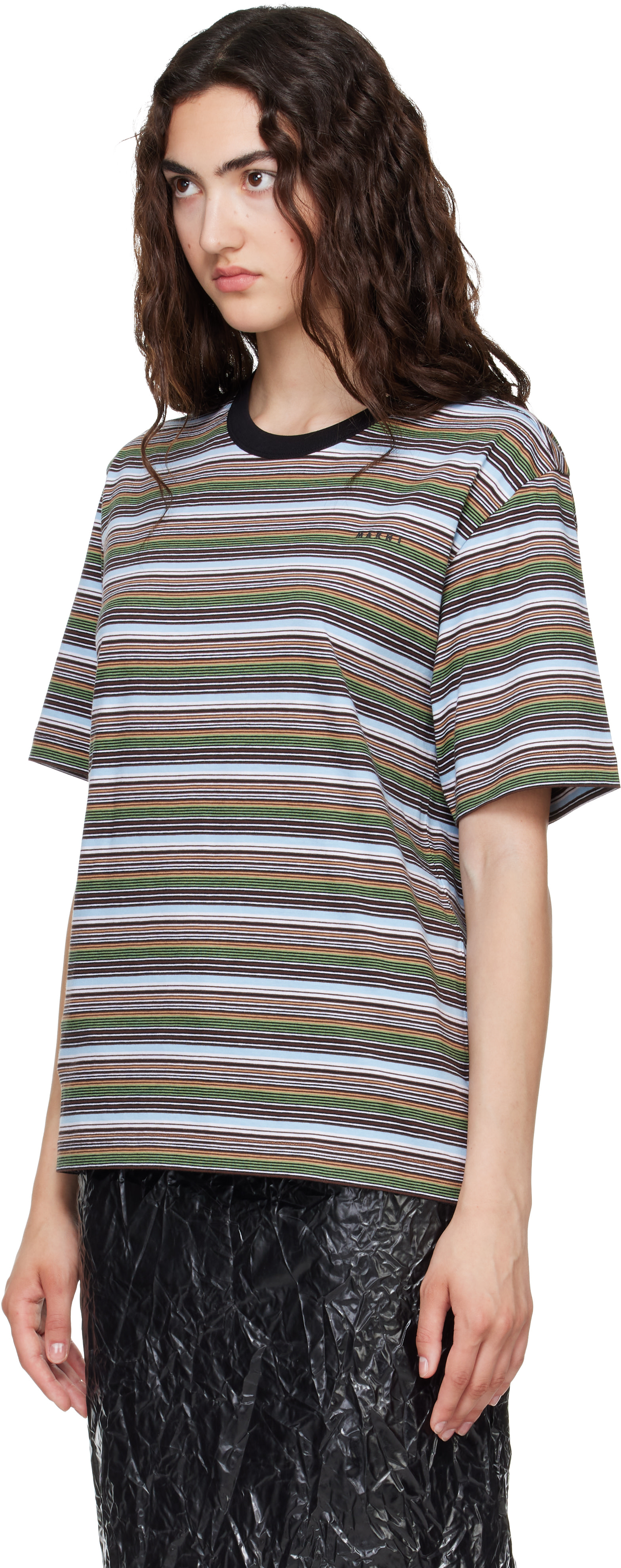 Marni: Multicolor Striped Cotton T-shirt | SSENSE
