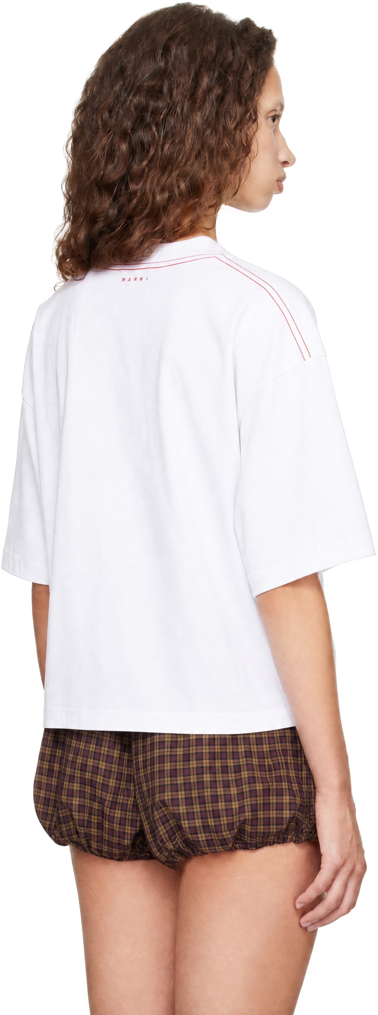 Marni - T-shirt écourté blanc
