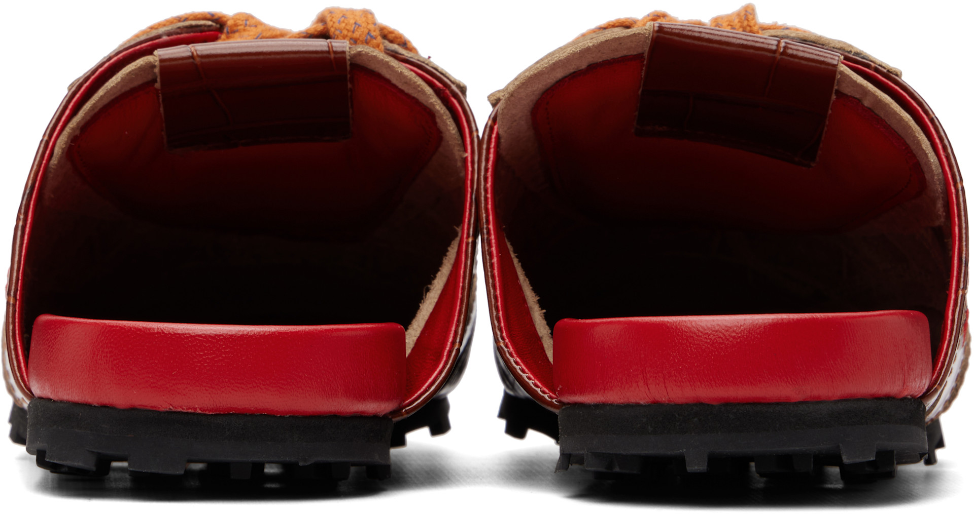 Marni: Brown Croc-Effect Leather Softy Soccer Slip-On Sneakers