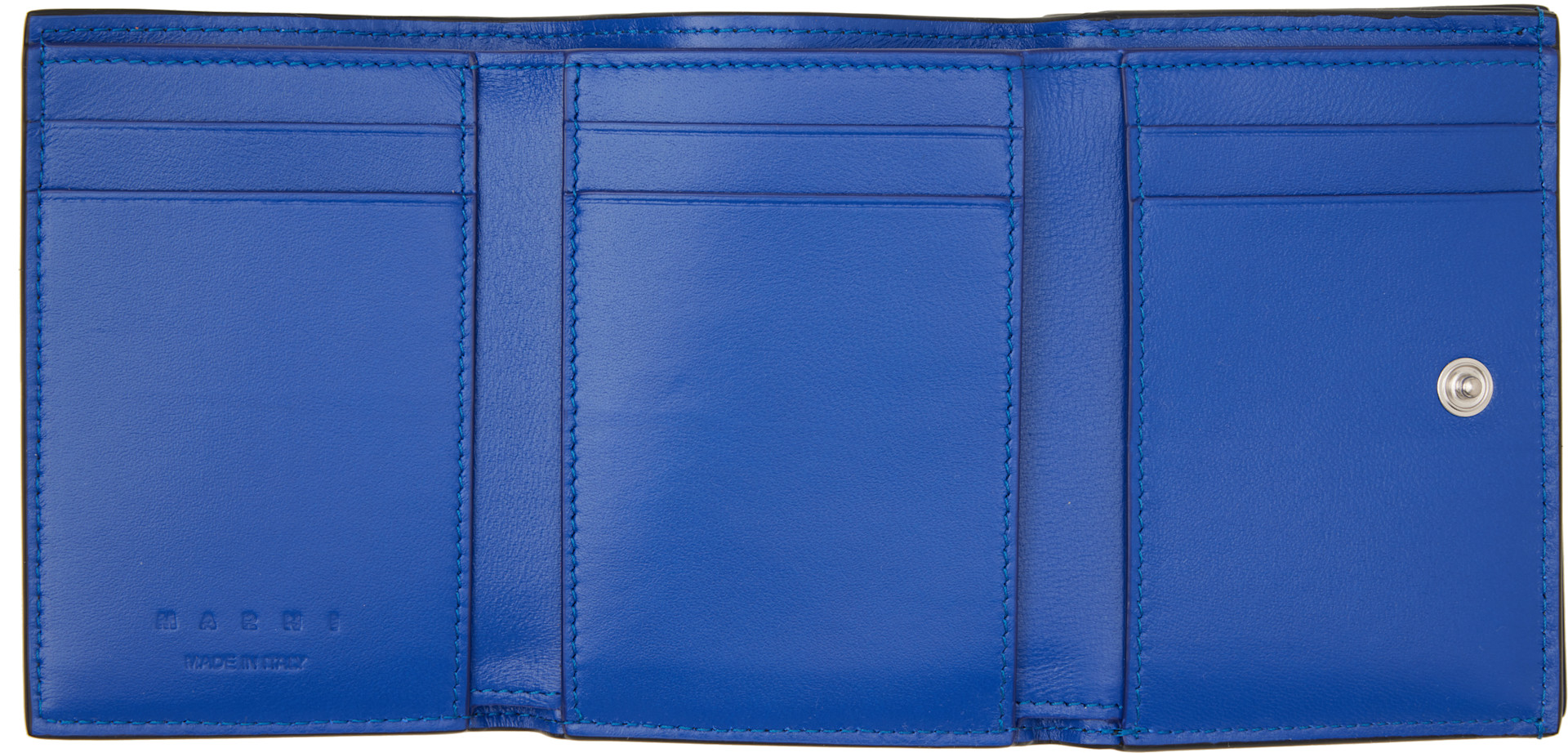 Marni: Black 'Marni Mending' Leather Trifold Wallet | SSENSE