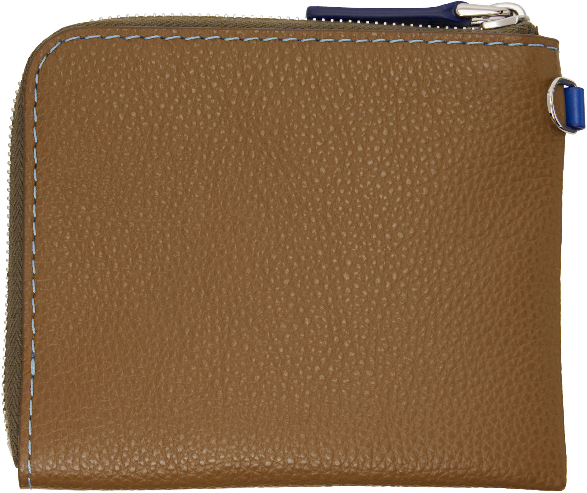 Marni - カーキ Contrast Stitching レザー ジップウォレット