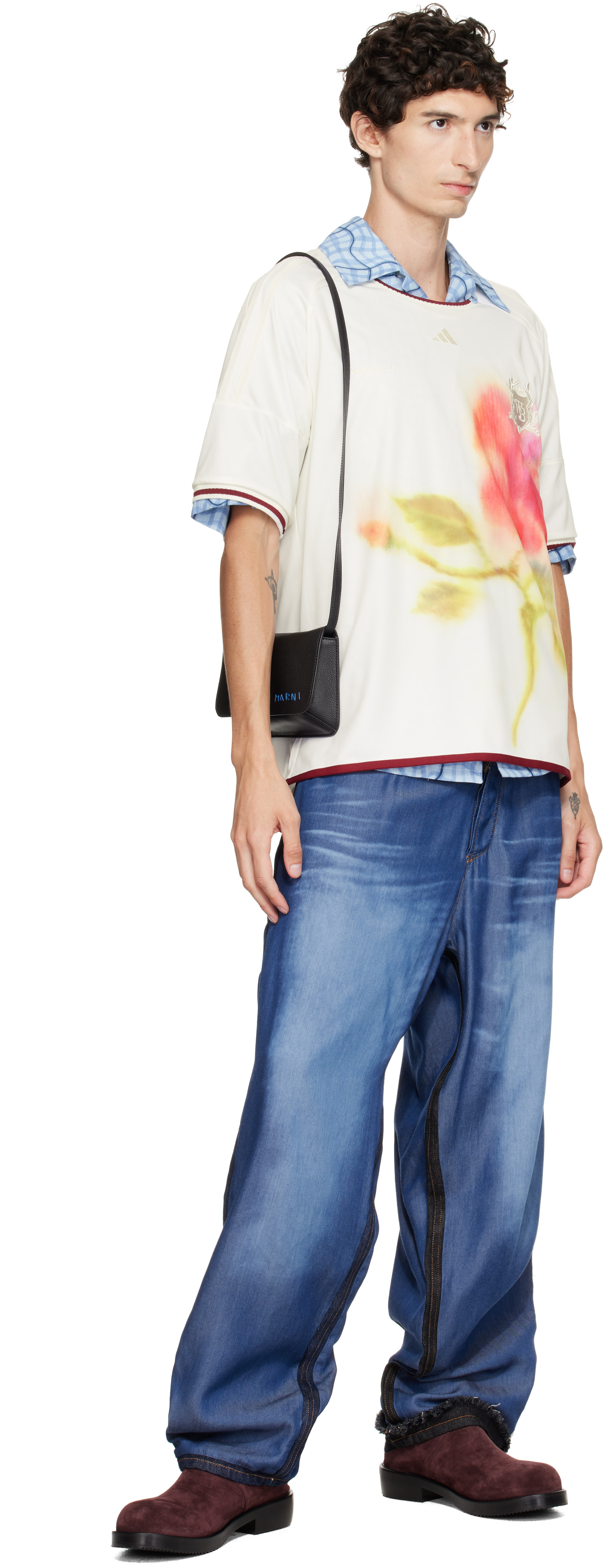 8/10日までSALE☆MARNI★オールレザー★パッチワークコート♪ Marni: ブラック 'Marni Mending Embroidery' レザー ポーチ | SSENSE 日本