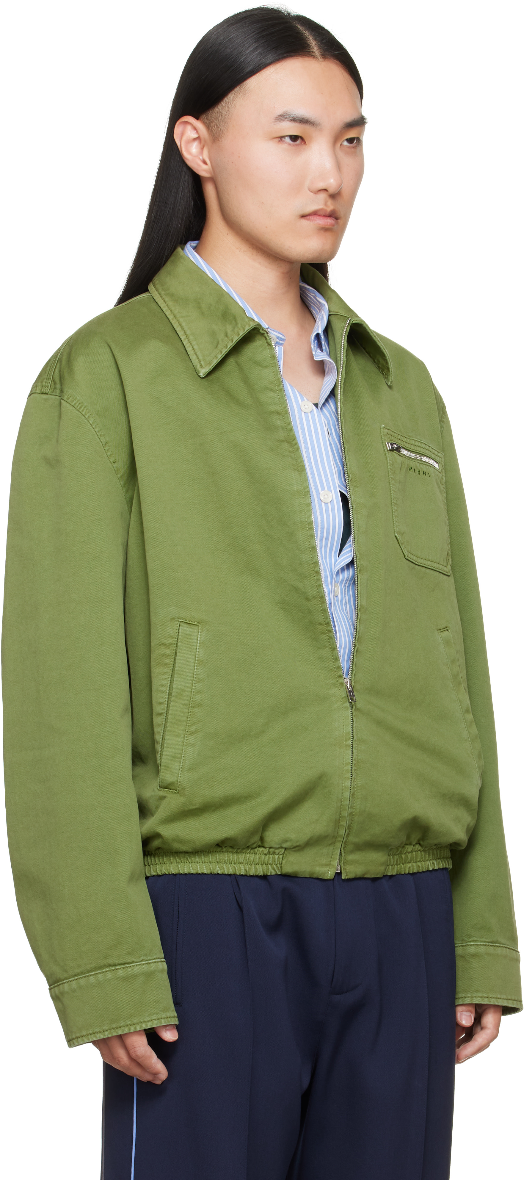 Marni - Blouson vert à glissière