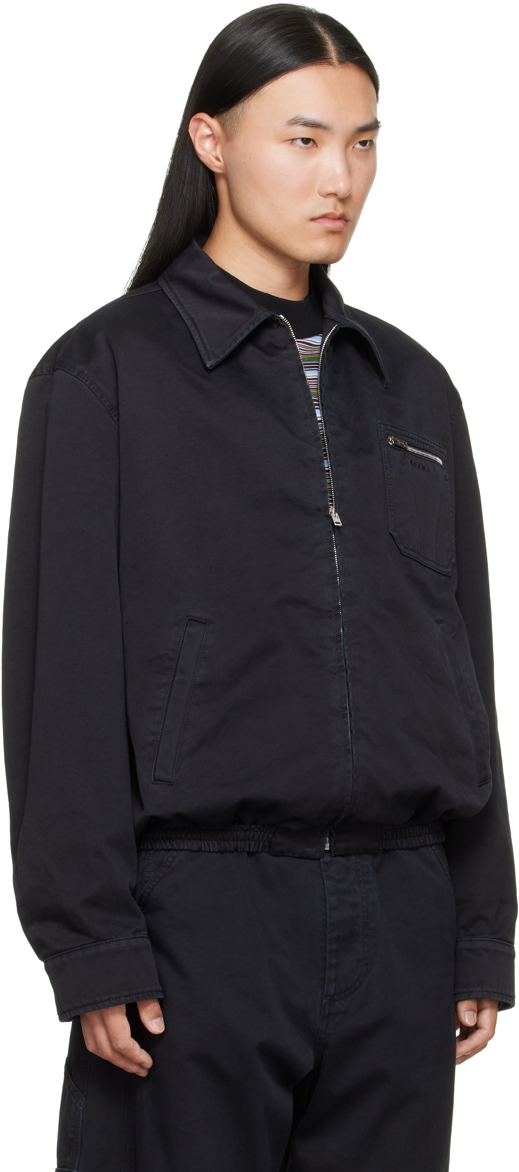 Marni - Blouson noir à glissière