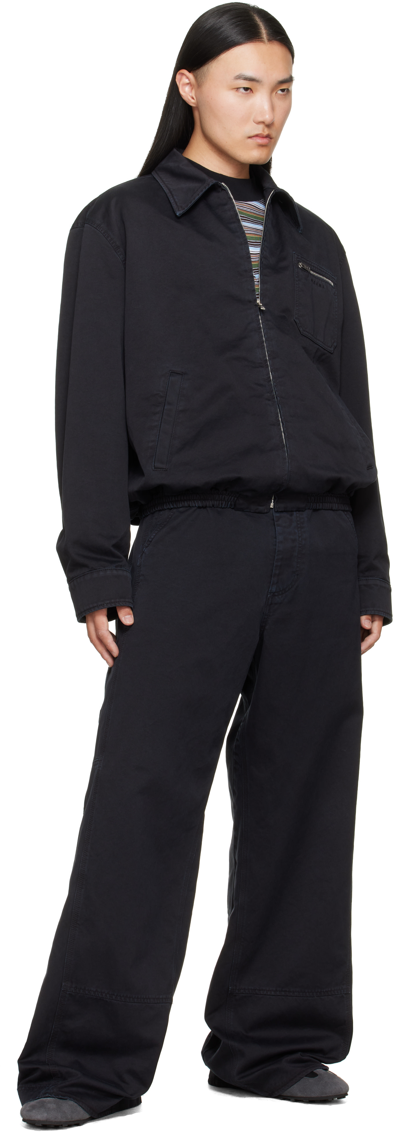 Marni - Blouson noir à glissière