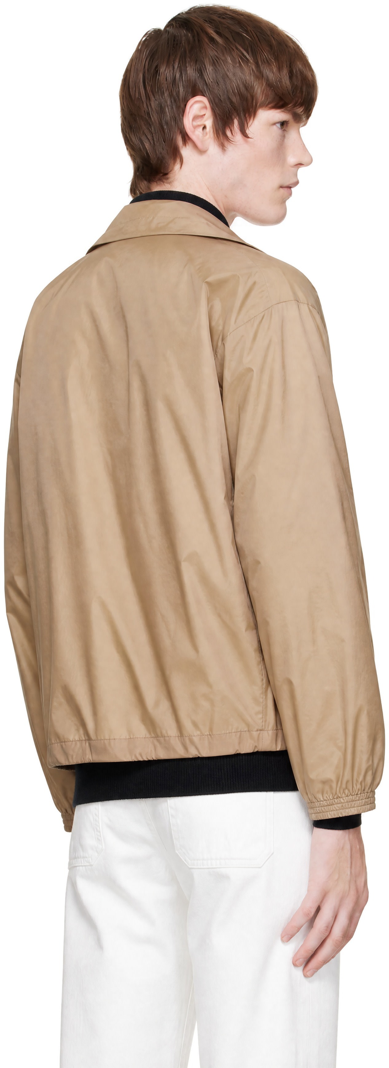 Marni - Beige Nylon Funnel Neck Jacket