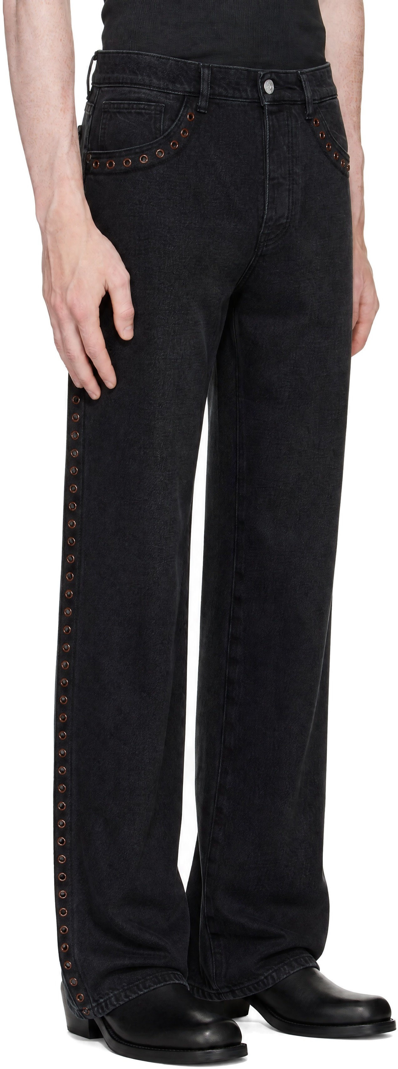 Marni - Black Eyelet Jeans