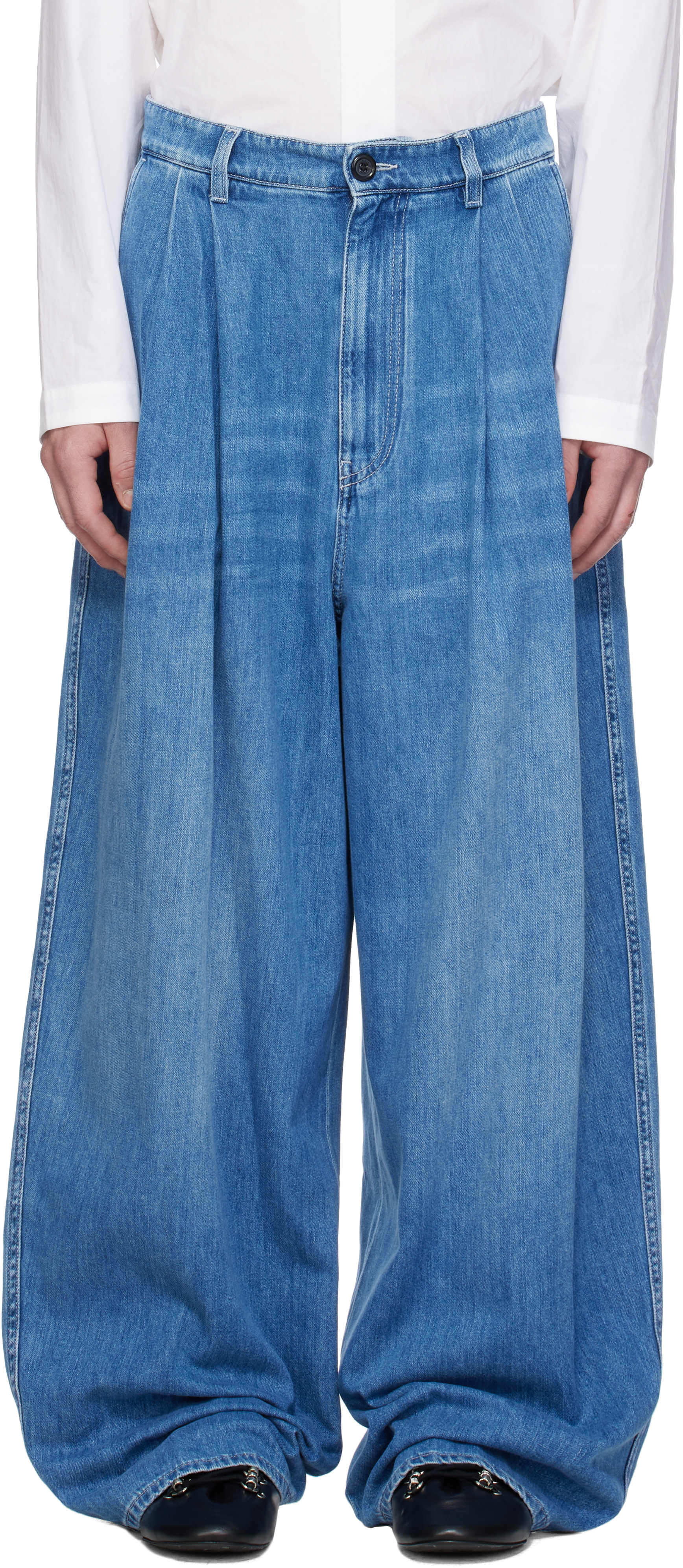 Marni - Blue Pleated Jeans