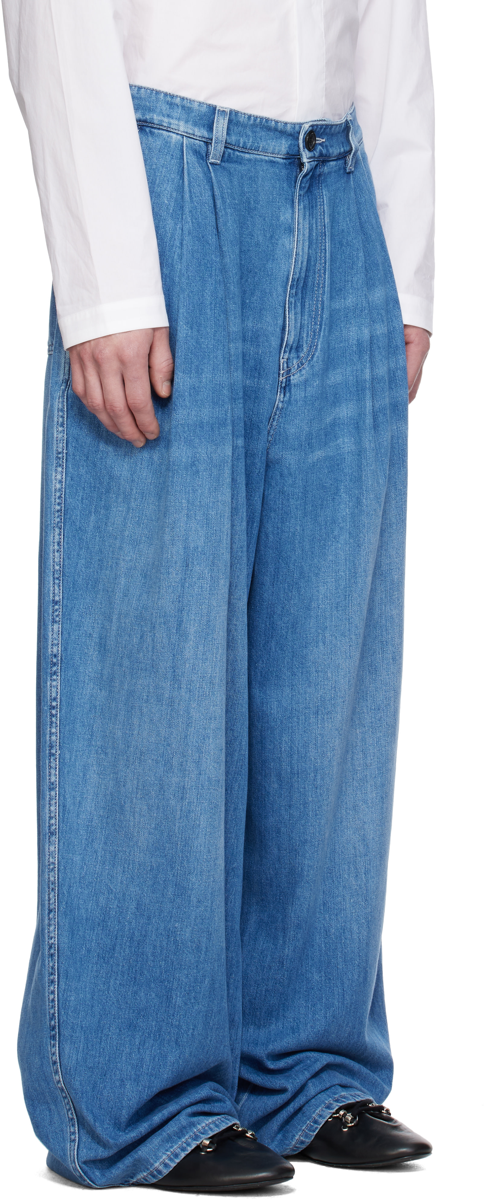 Marni - Blue Pleated Jeans