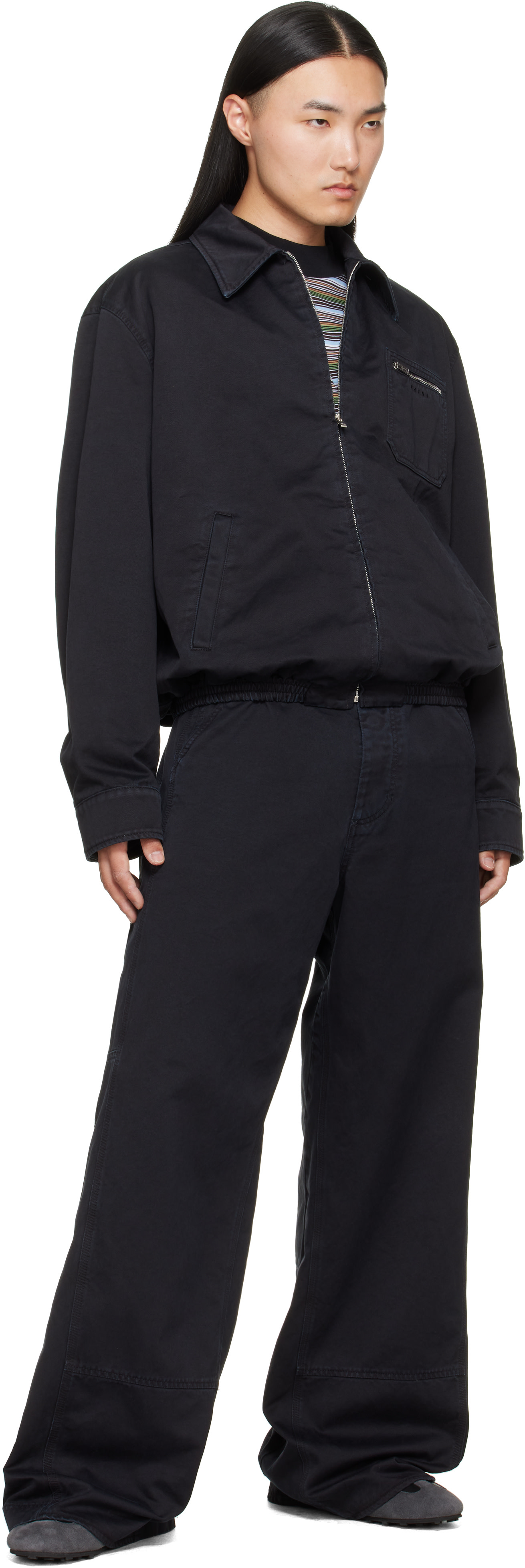 Marni - Pantalon noir à passant