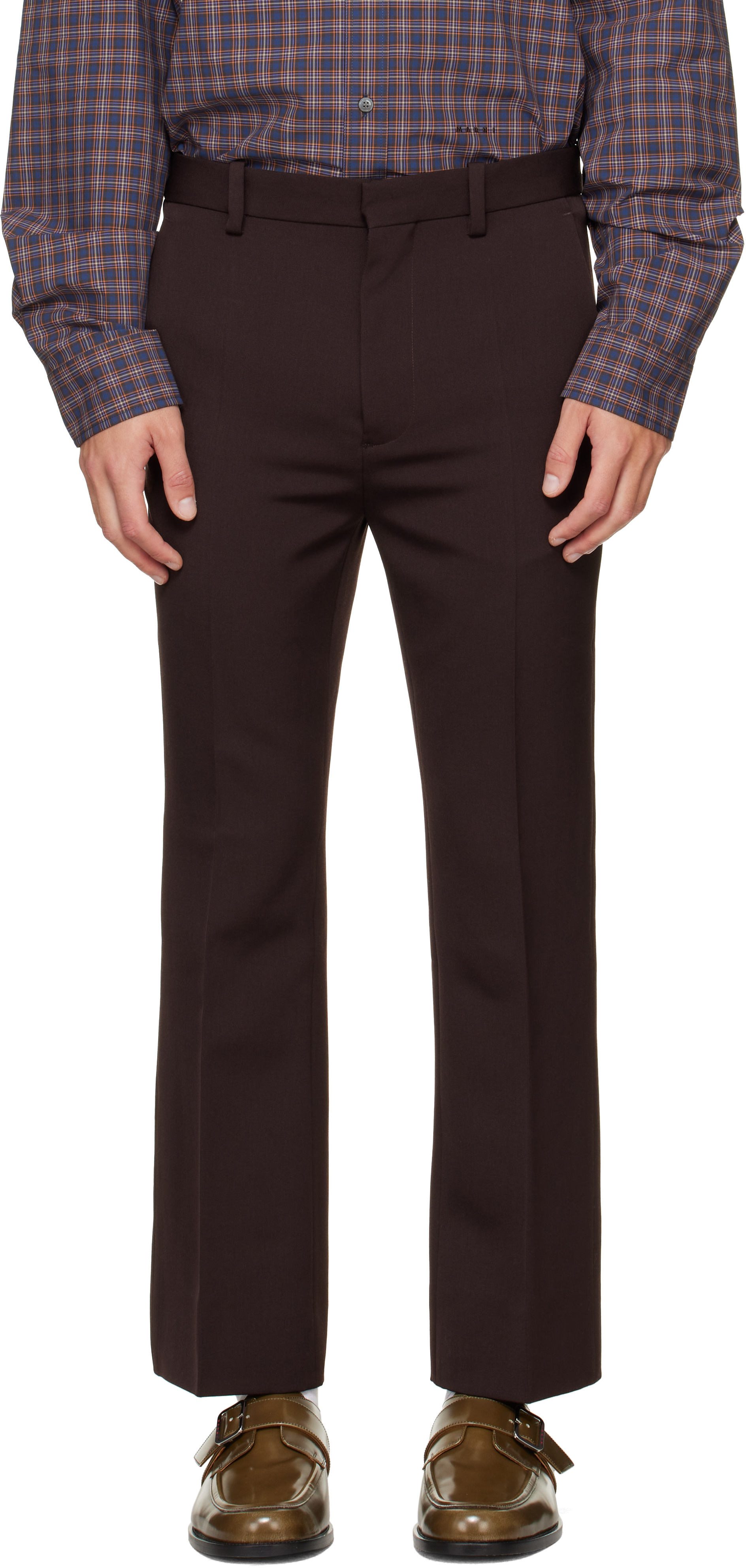 Marni - Brown Regimental Wool Trousers