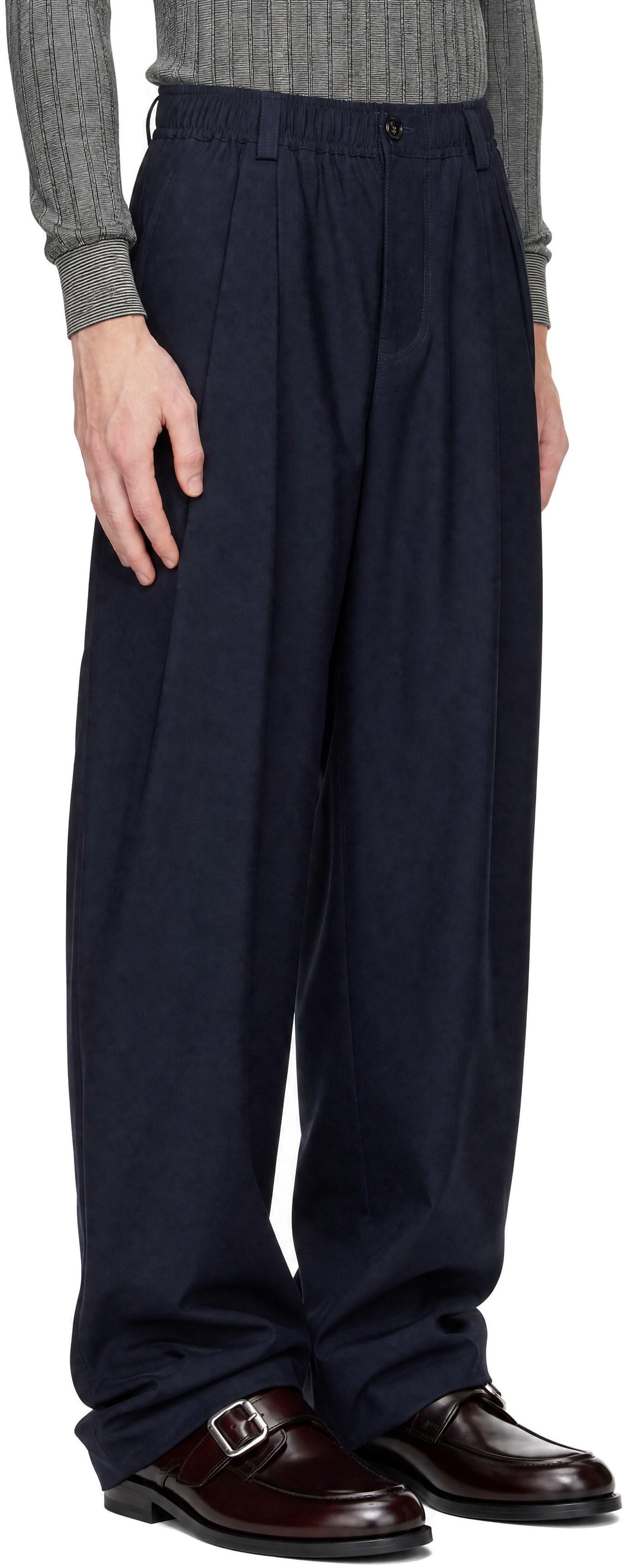 Marni - Navy Pleated Trousers