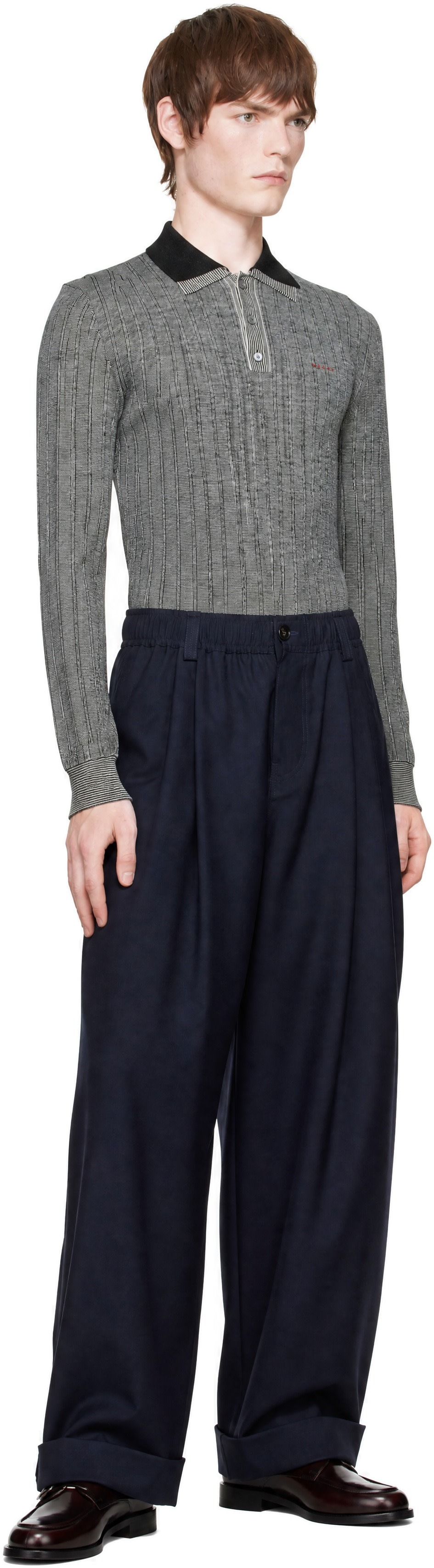 Marni - Navy Pleated Trousers