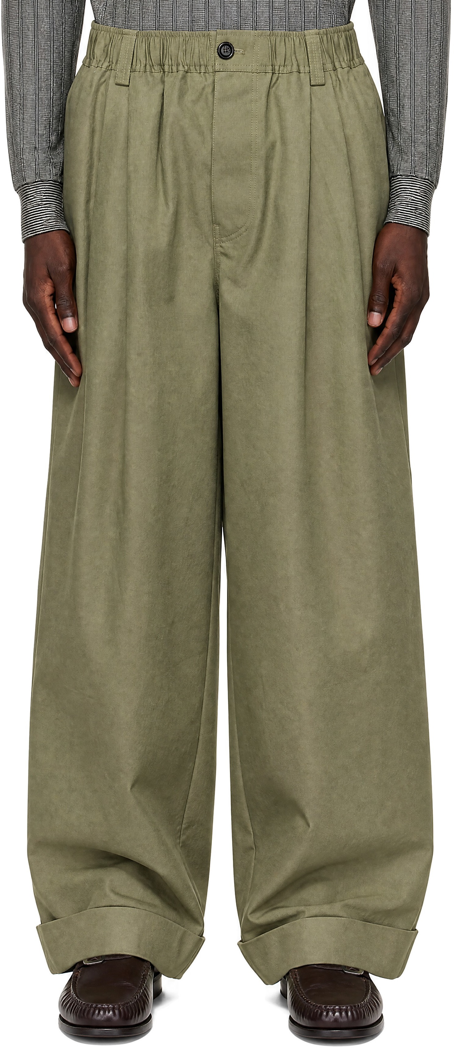 Marni - Pantalon vert en canevas