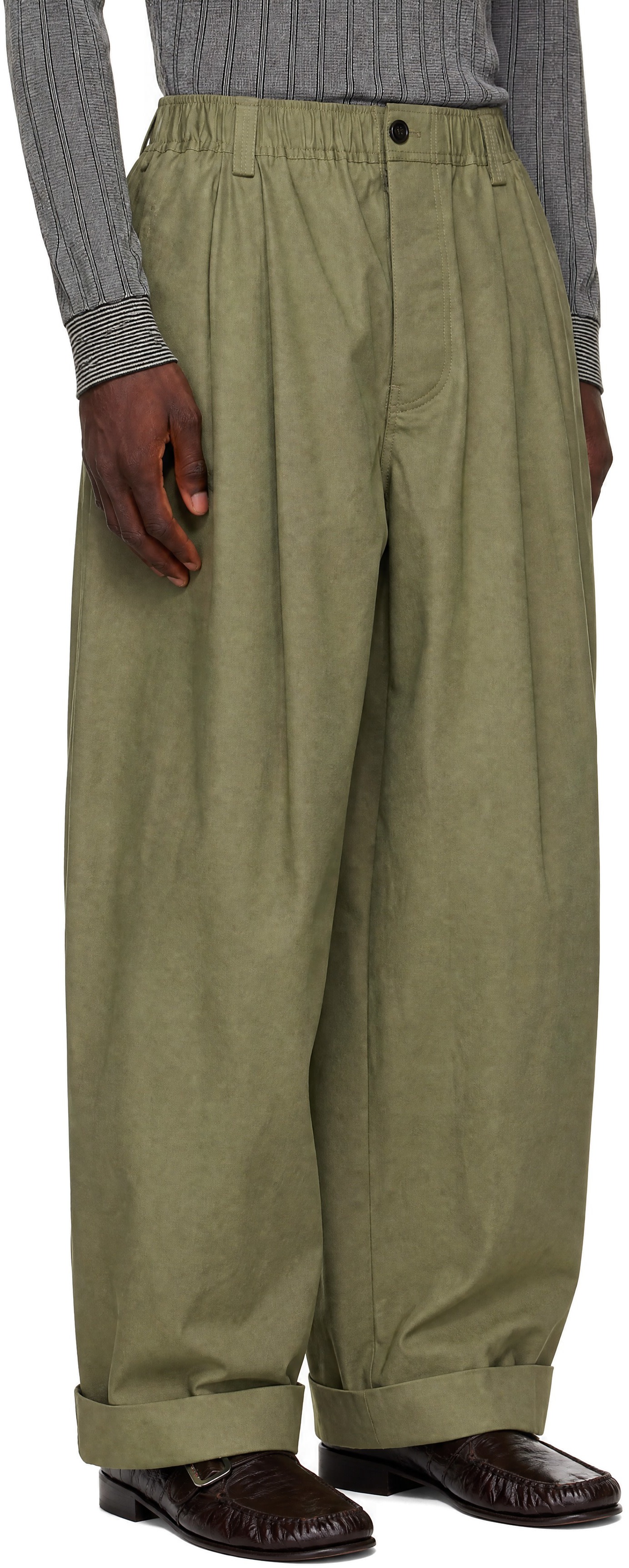 Marni - Pantalon vert en canevas