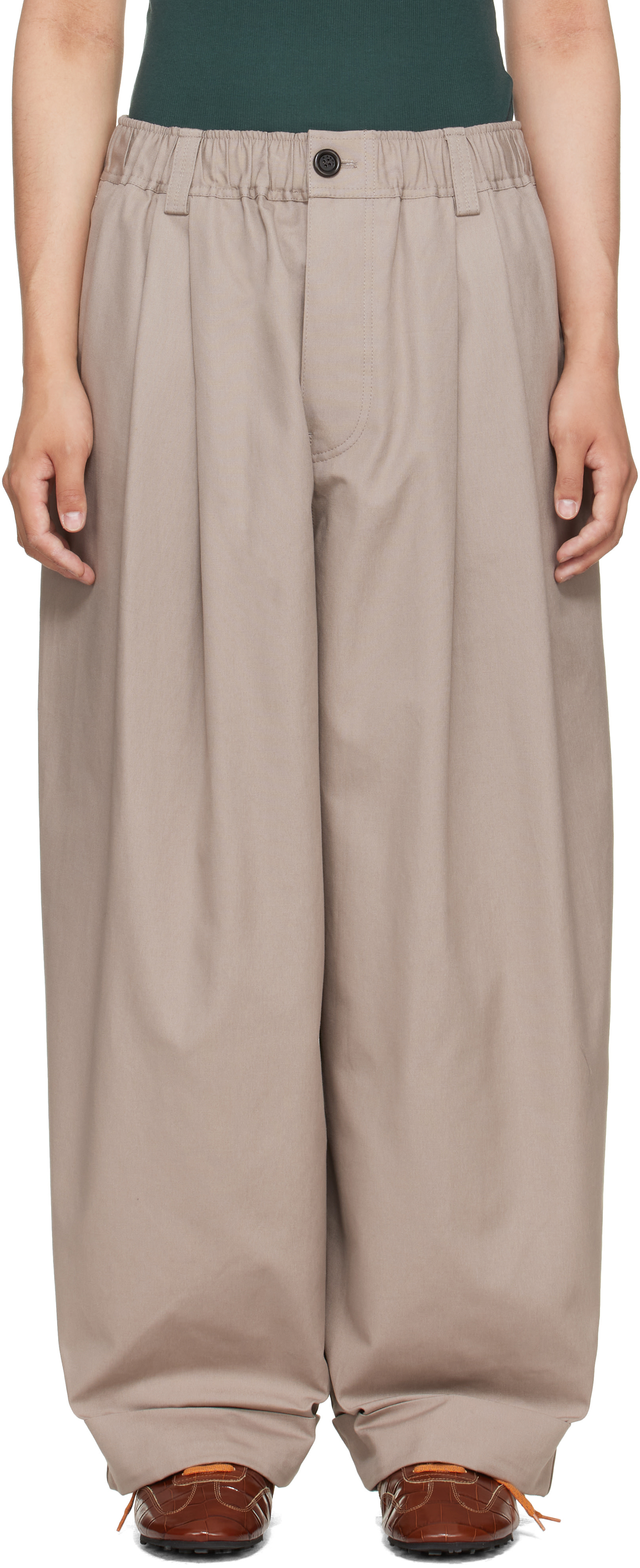 Marni - Pantalon gris à plis