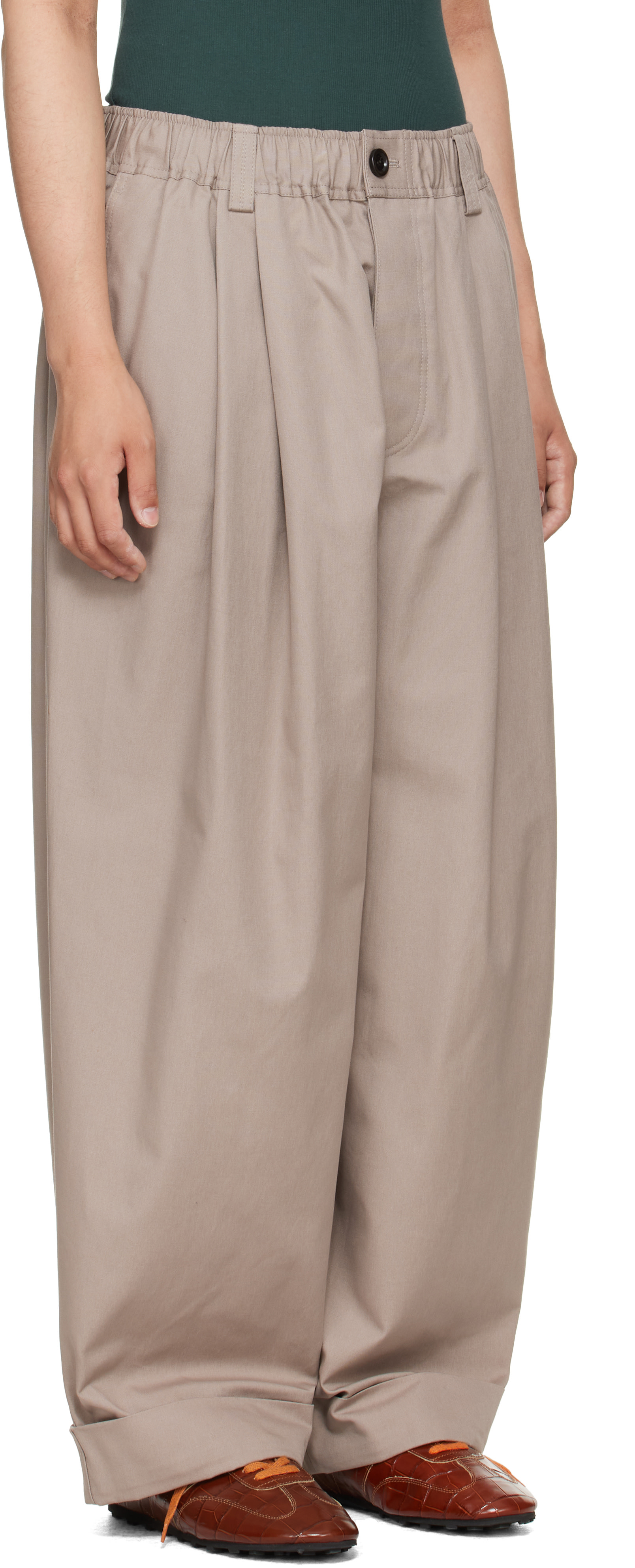 Marni - Pantalon gris à plis
