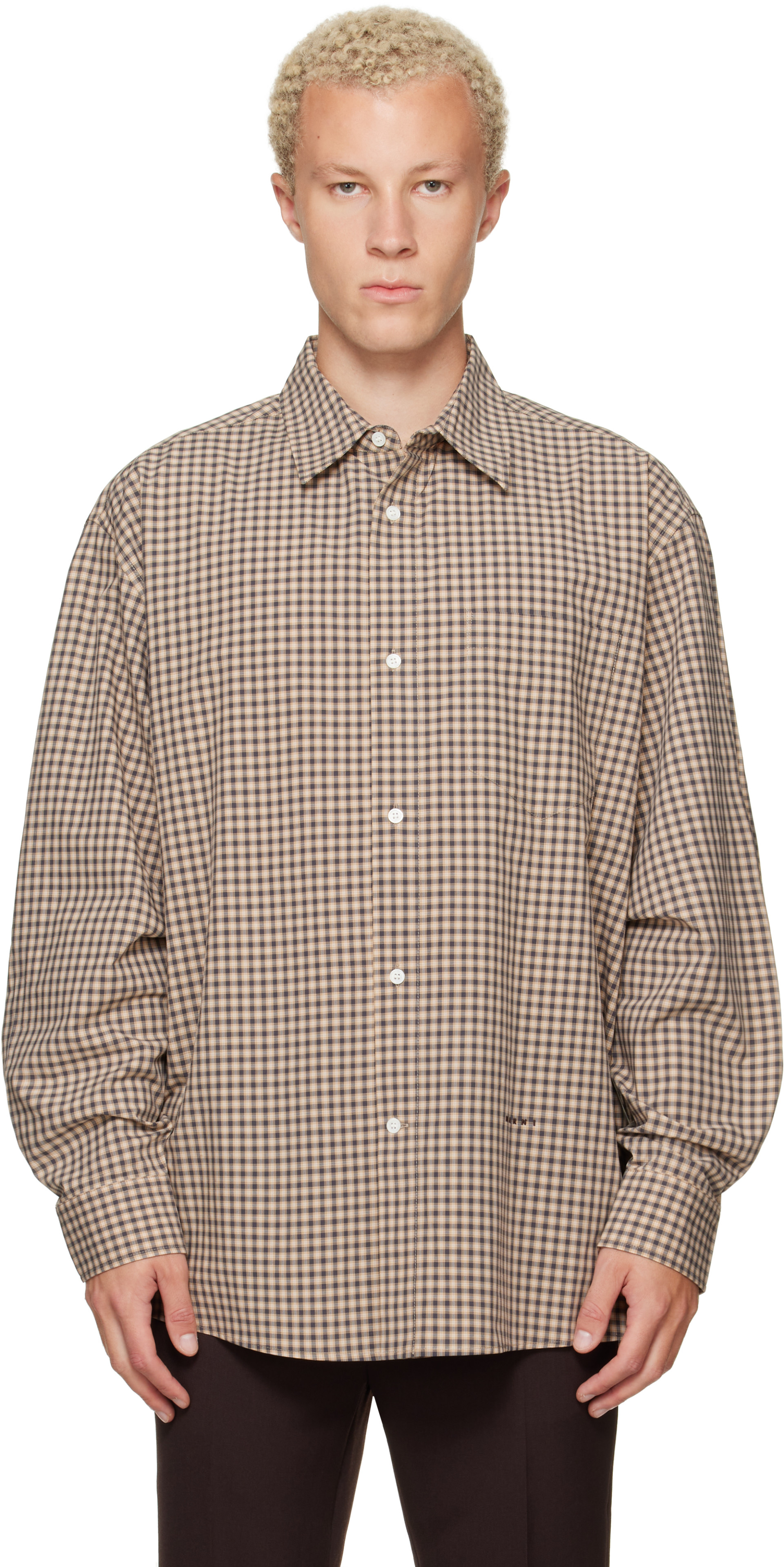 Marni - Beige Micro-Check Shirt