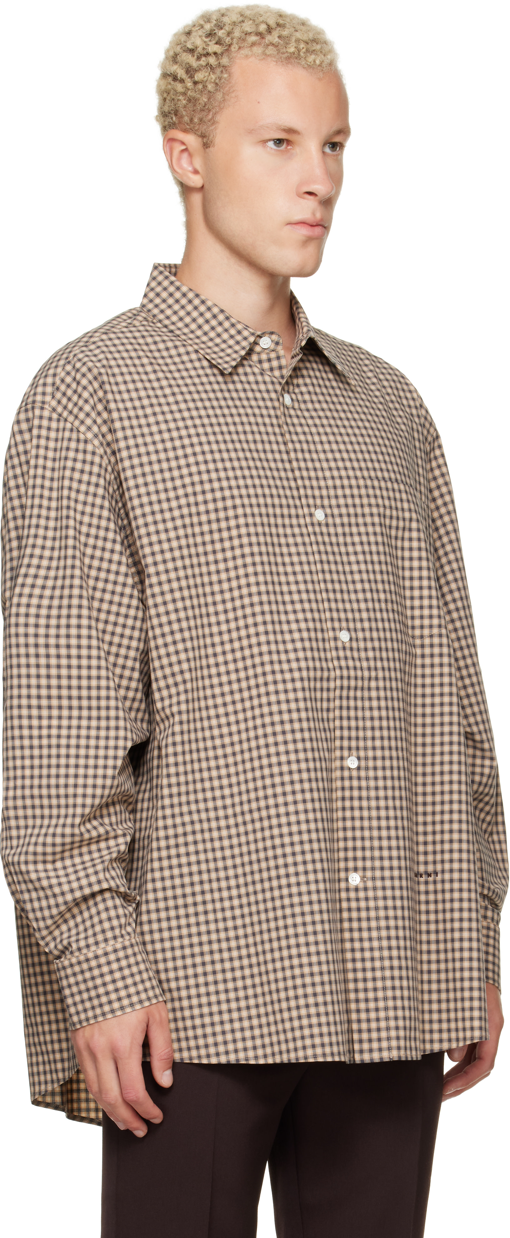 Marni - Beige Micro-Check Shirt