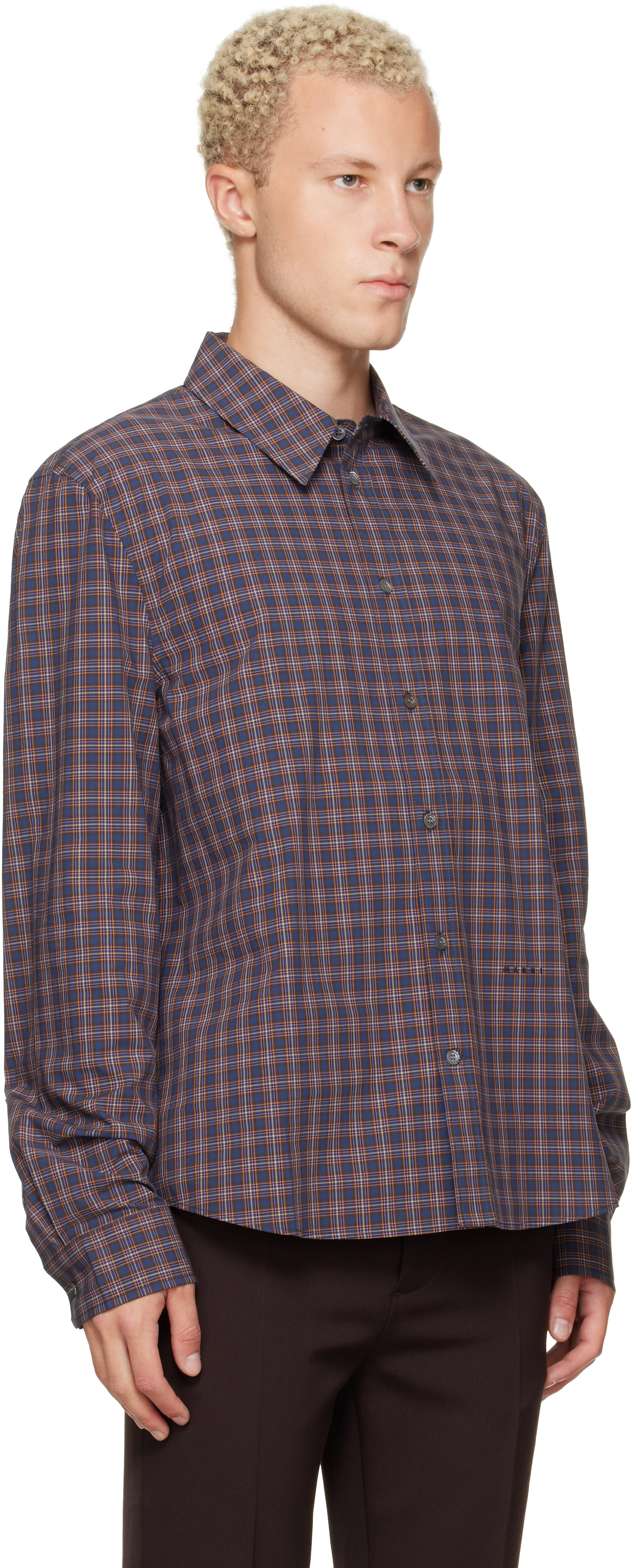 Marni - Navy Checked Cotton Shirt