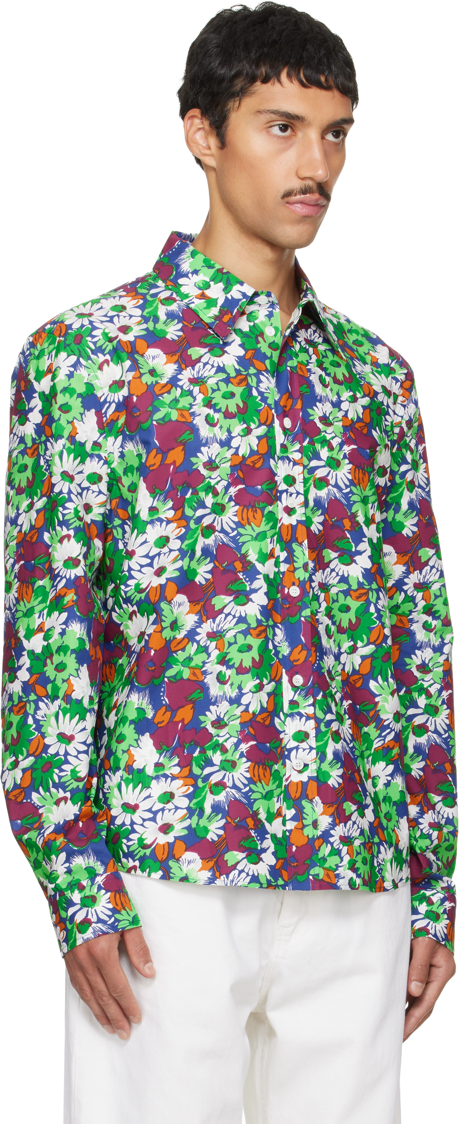 Marni - Blue Pop Flowers Print Shirt