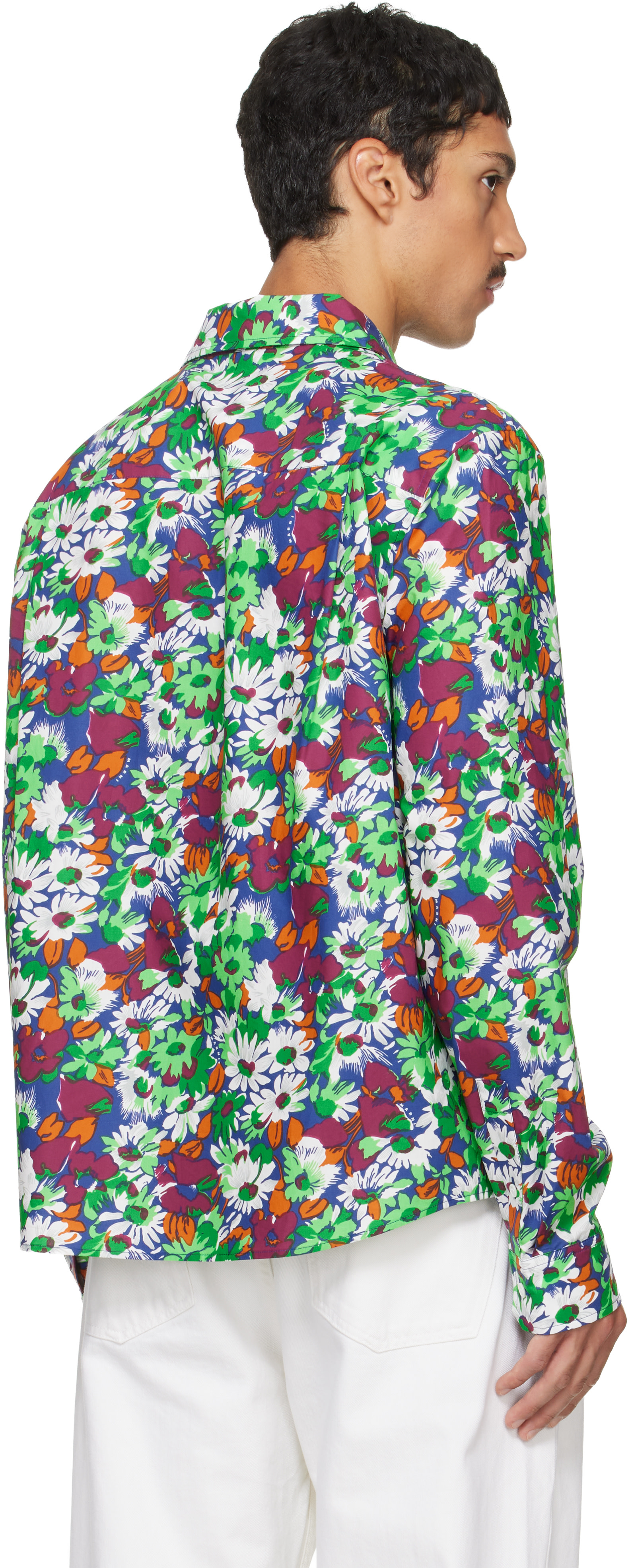 Marni - Blue Pop Flowers Print Shirt