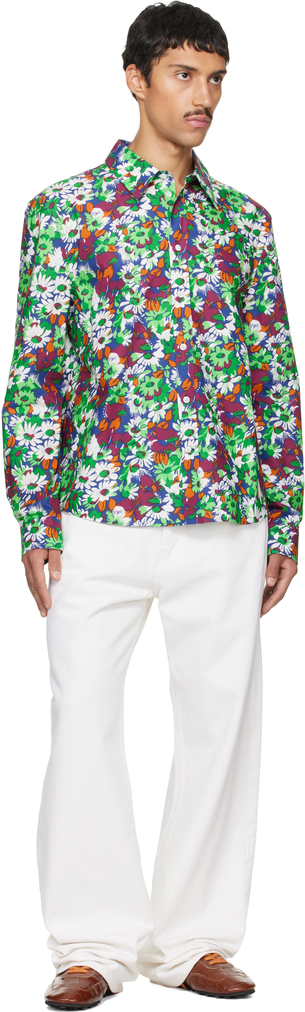 Marni - Blue Pop Flowers Print Shirt