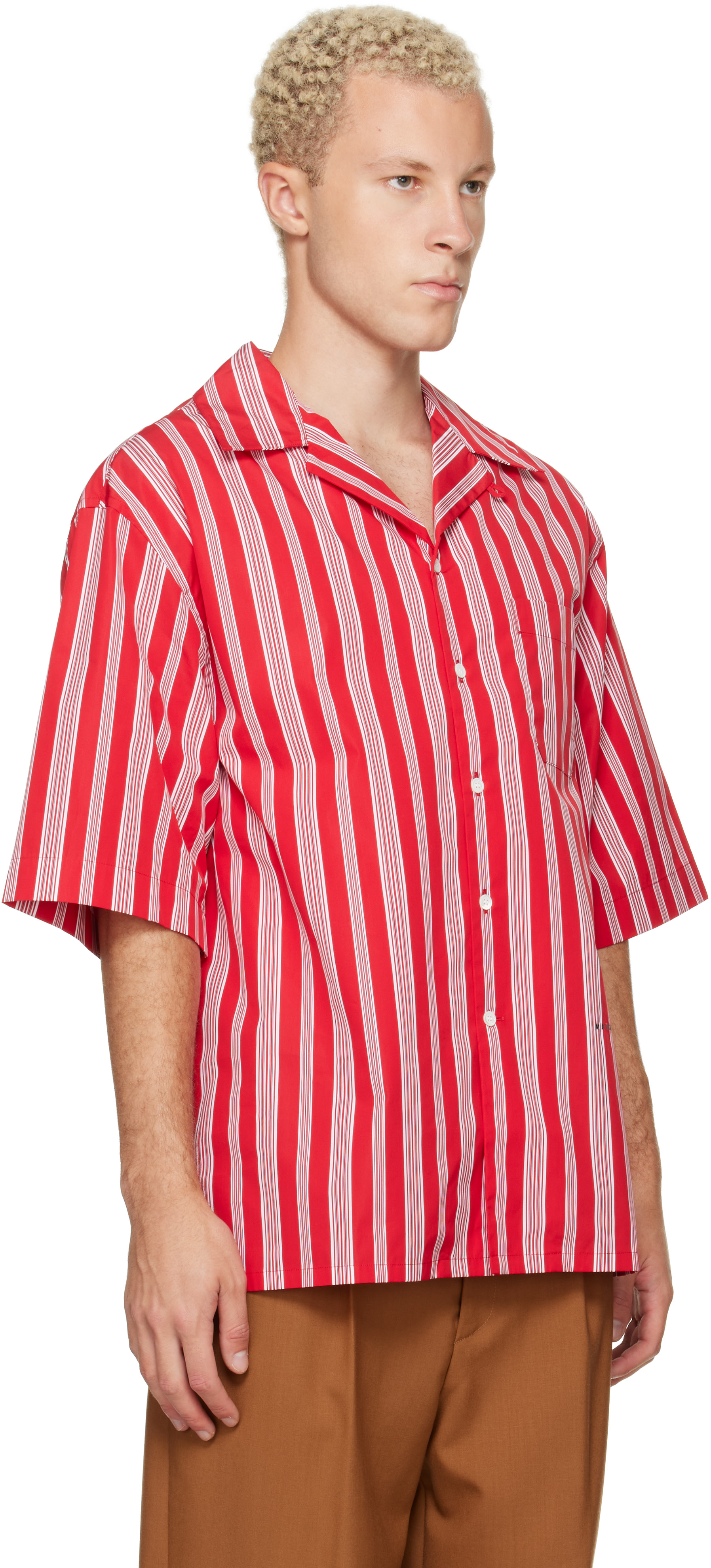 Marni - Chemise rouge à rayures