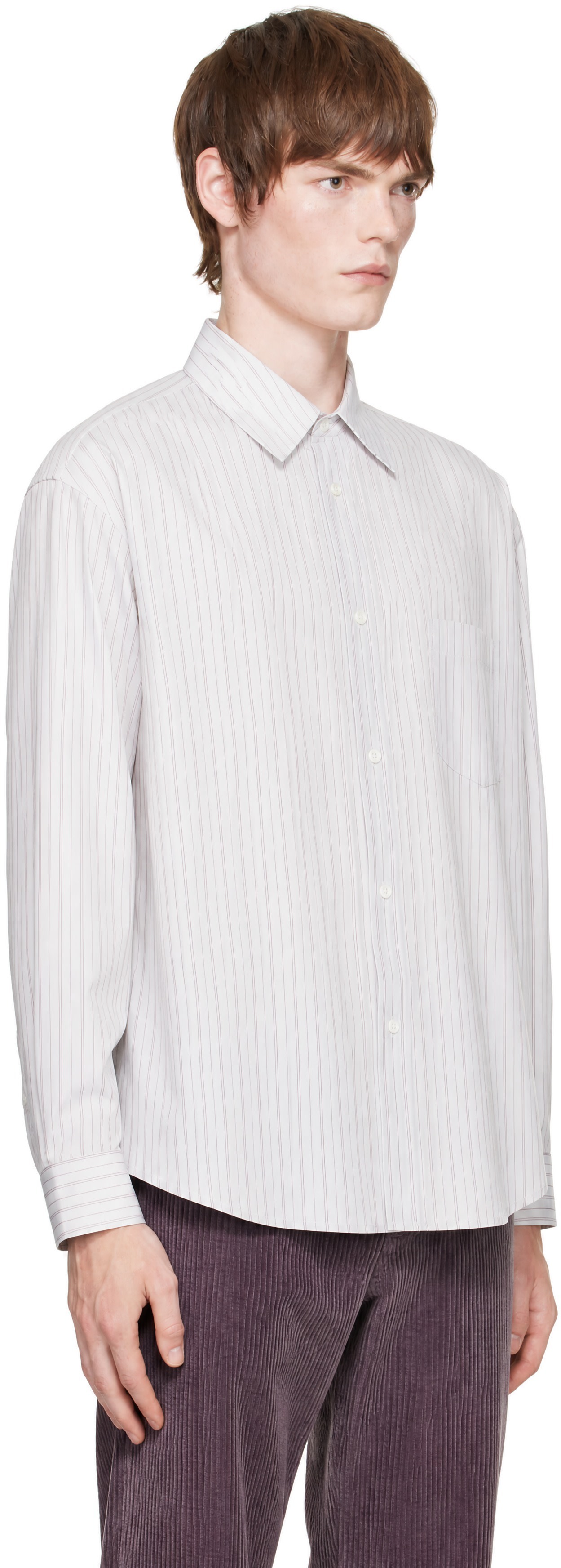 Marni - White Techno Poplin Thin Stripe Shirt