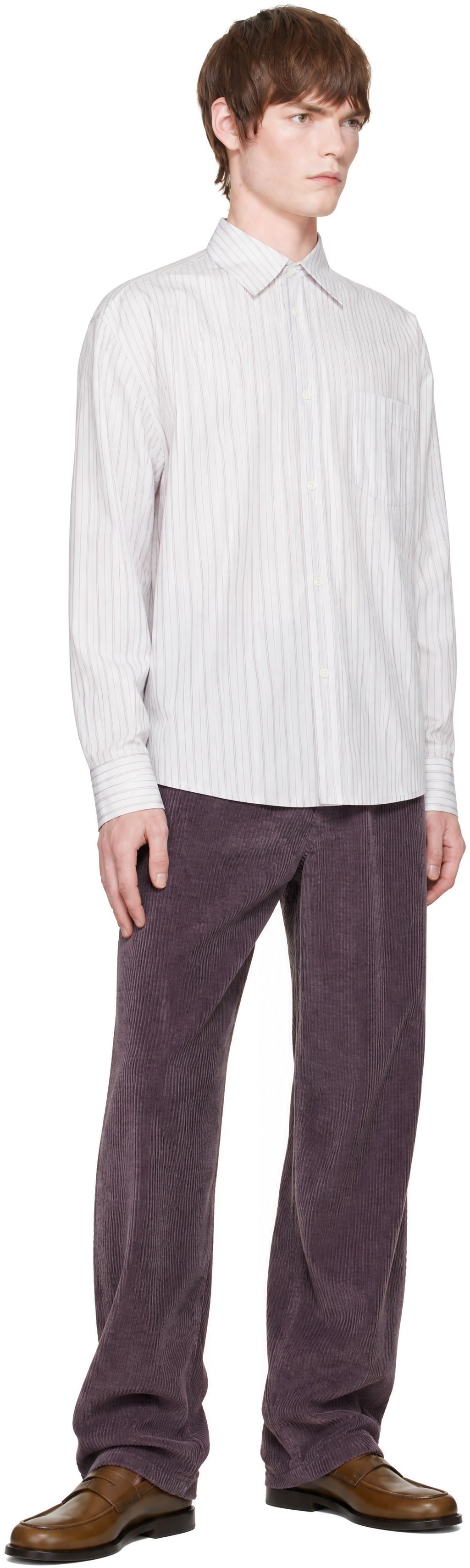 Marni - White Techno Poplin Thin Stripe Shirt