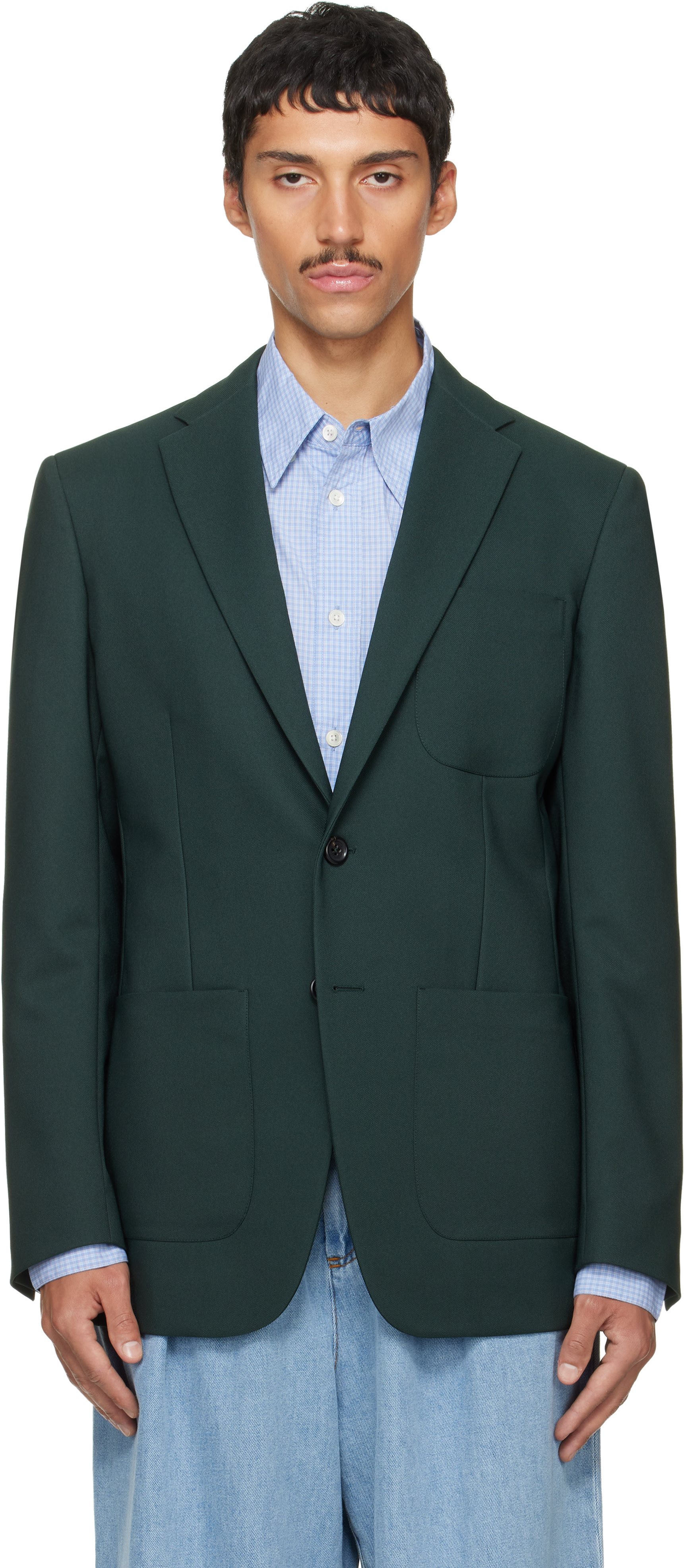 Marni - Veston vert en sergé