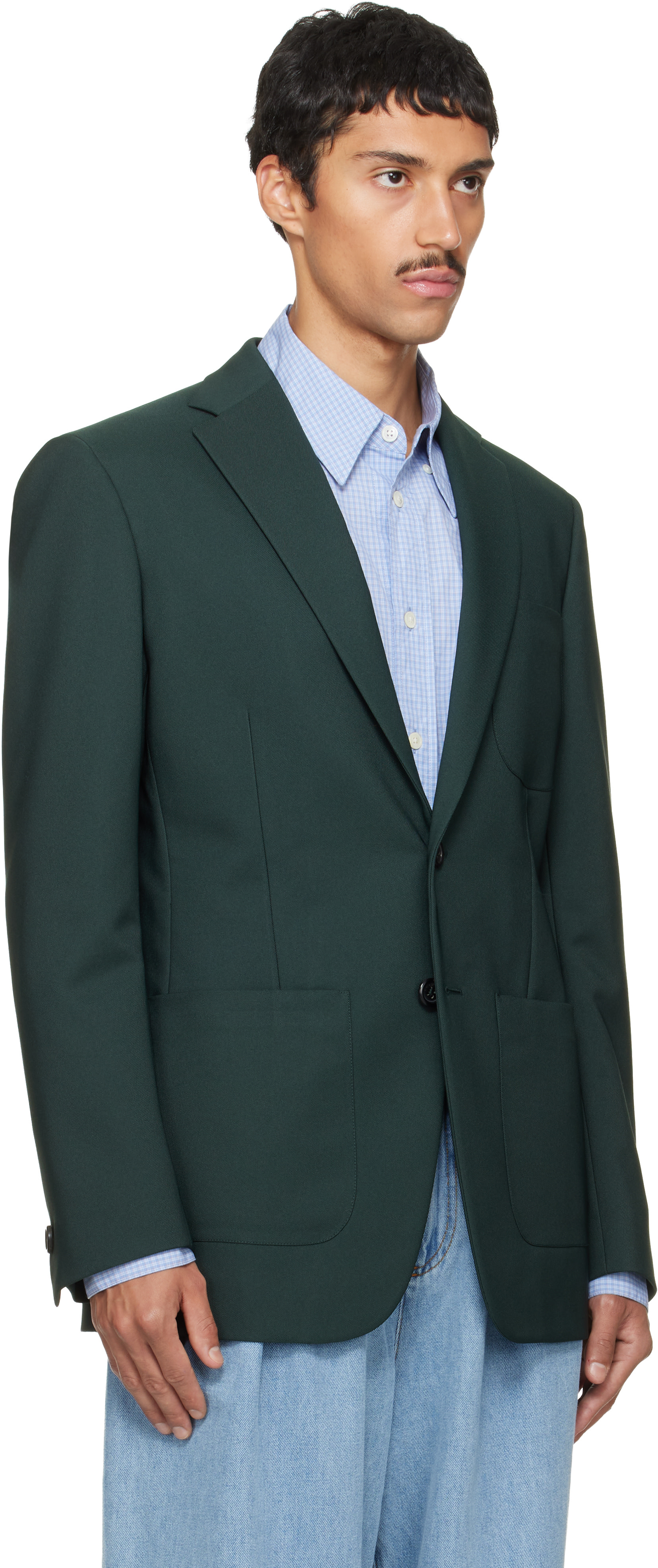 Marni - Veston vert en sergé