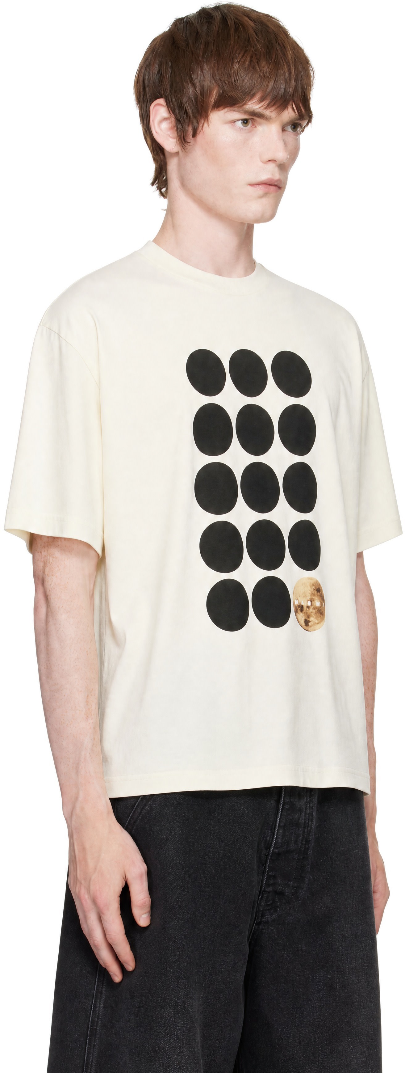 Marni: White Cotton Planet Print T-shirt | SSENSE Canada