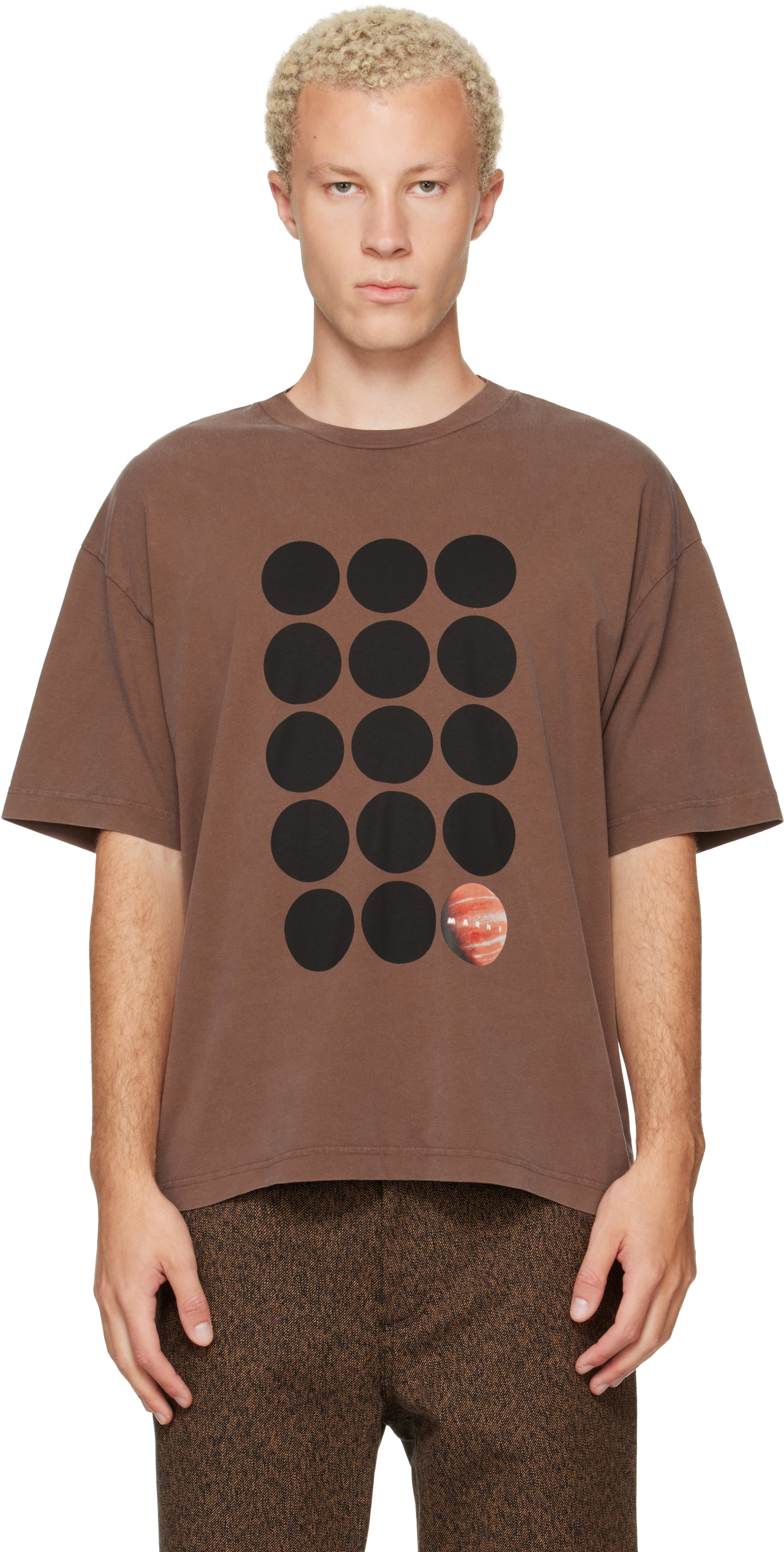 Marni - ブラウン ロゴプリント Tシャツ