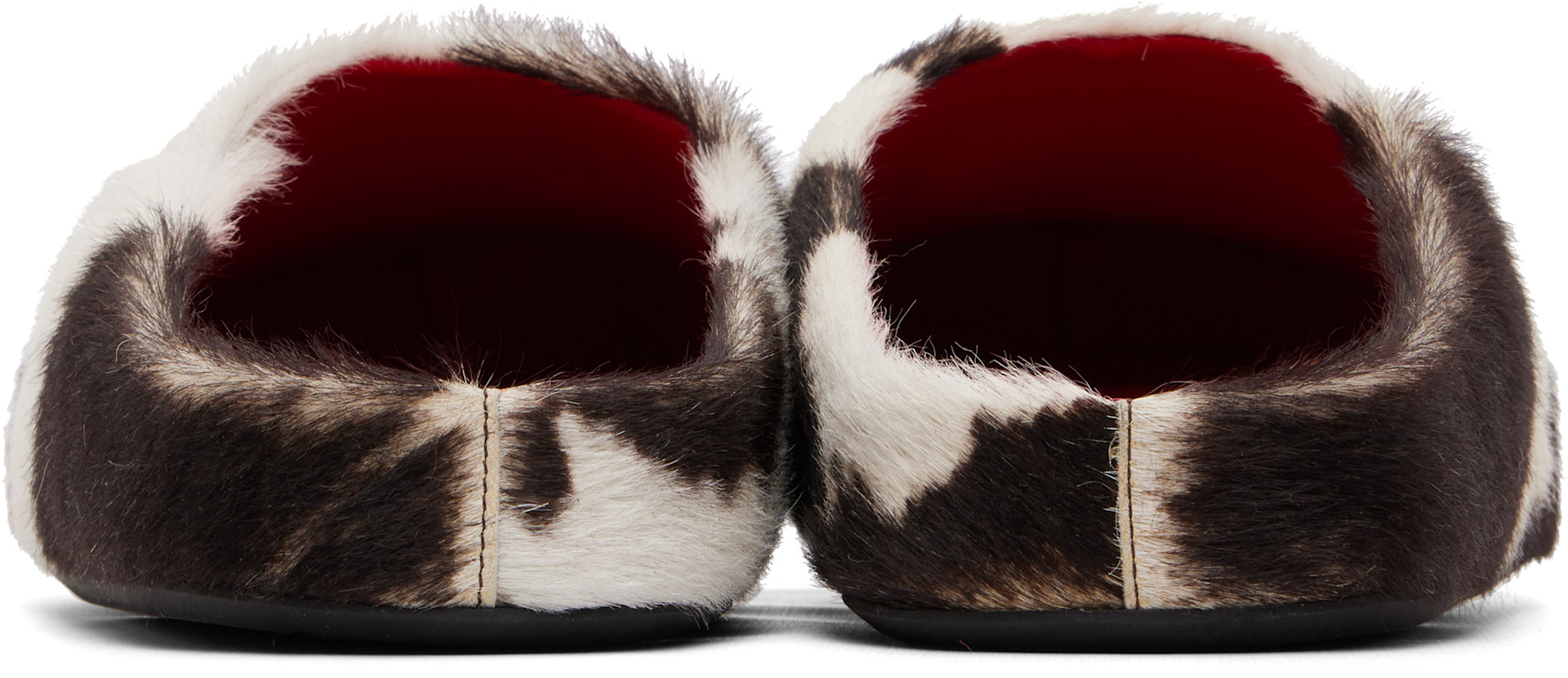Marni: White & Brown Fussbett Sabot Slip-on Loafers | SSENSE Canada