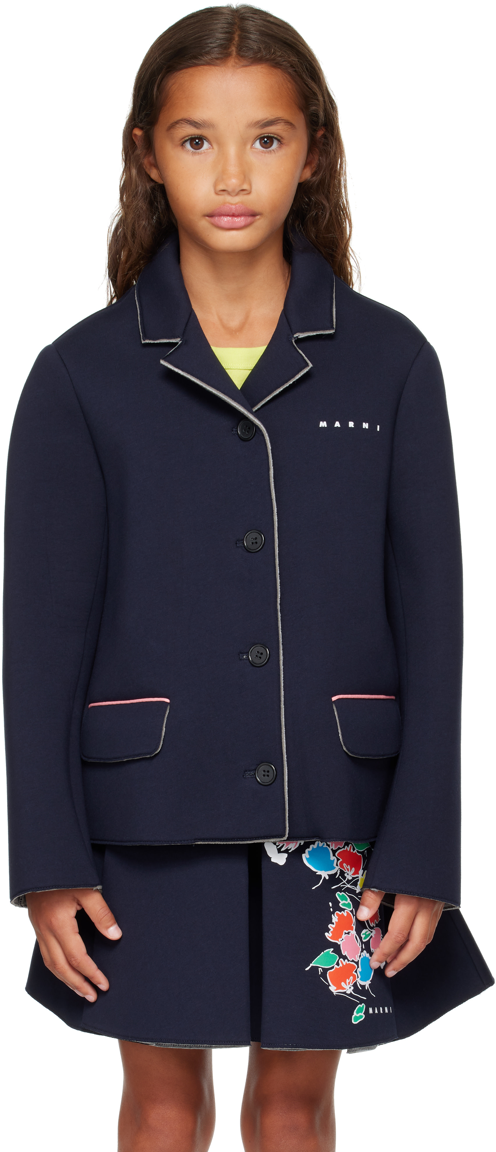 Marni - Kids Navy Jersey Blazer
