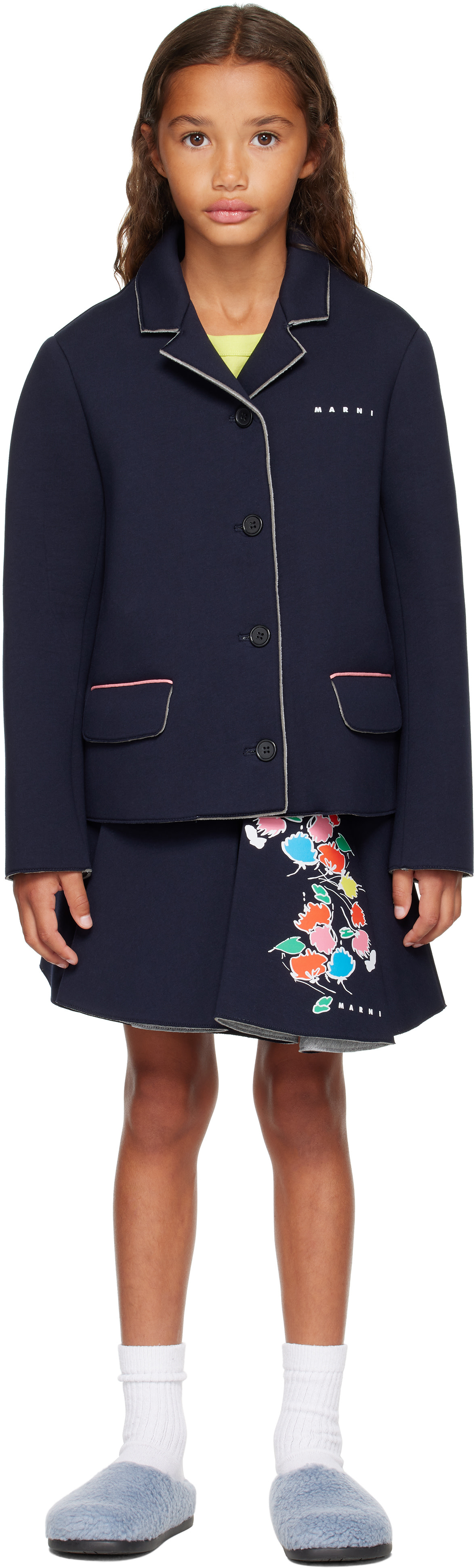 Marni - Kids Navy Jersey Blazer