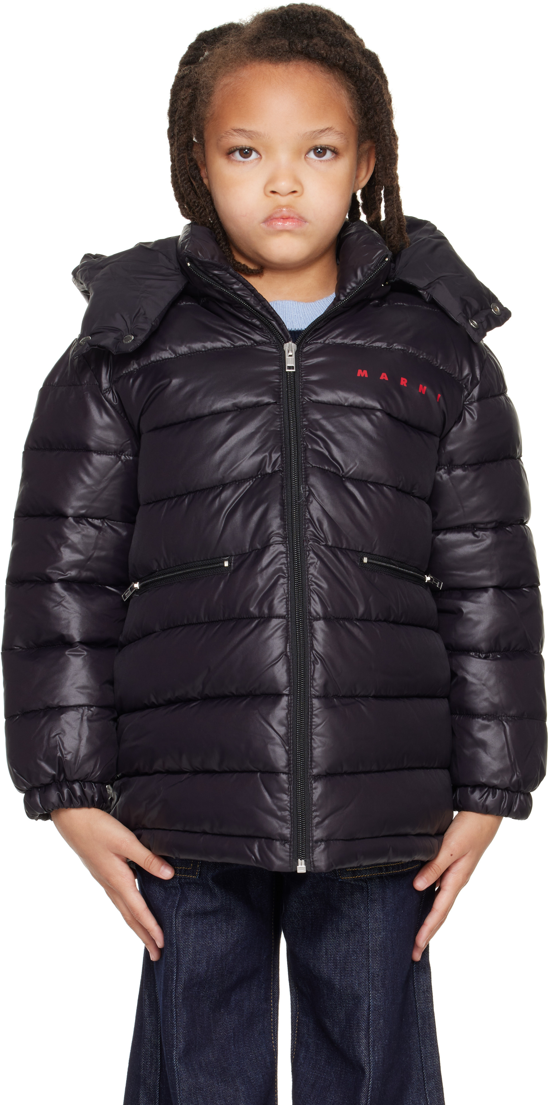Marni - Kids Black Nylon Puffer Coat