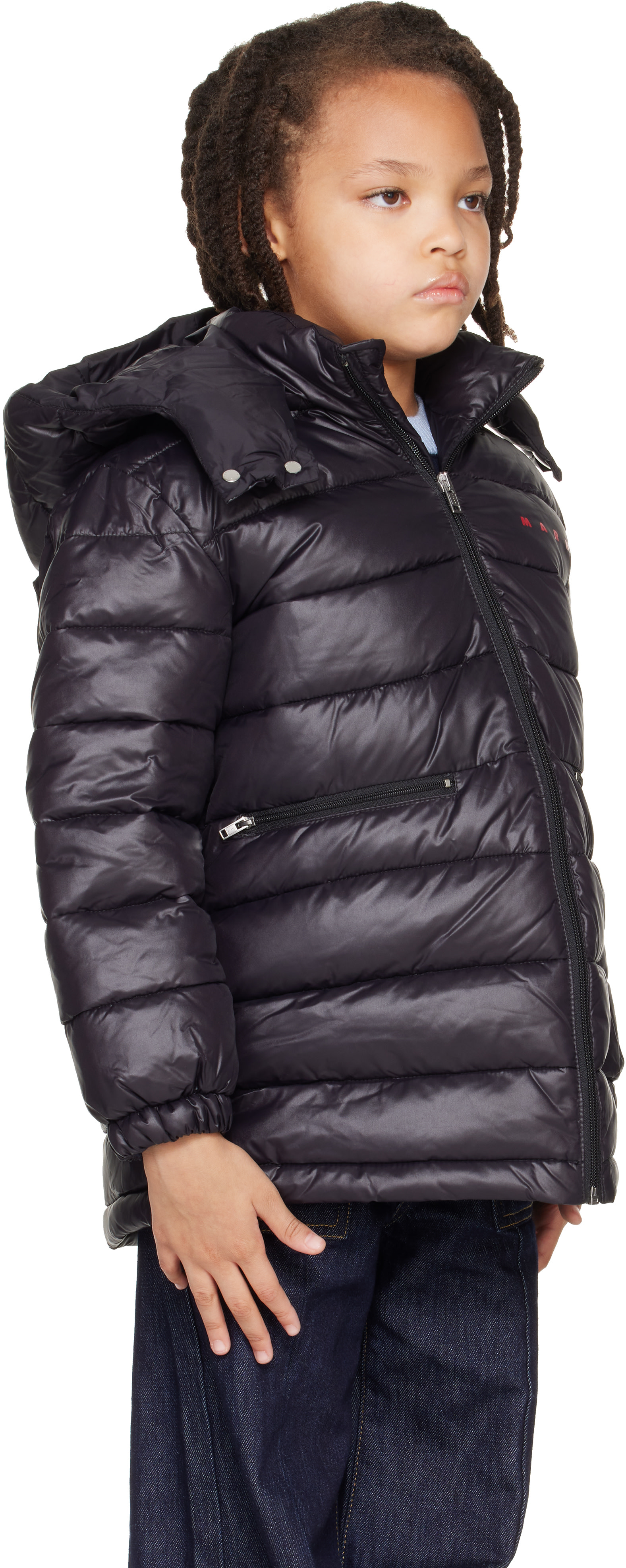 Marni - Kids Black Nylon Puffer Coat