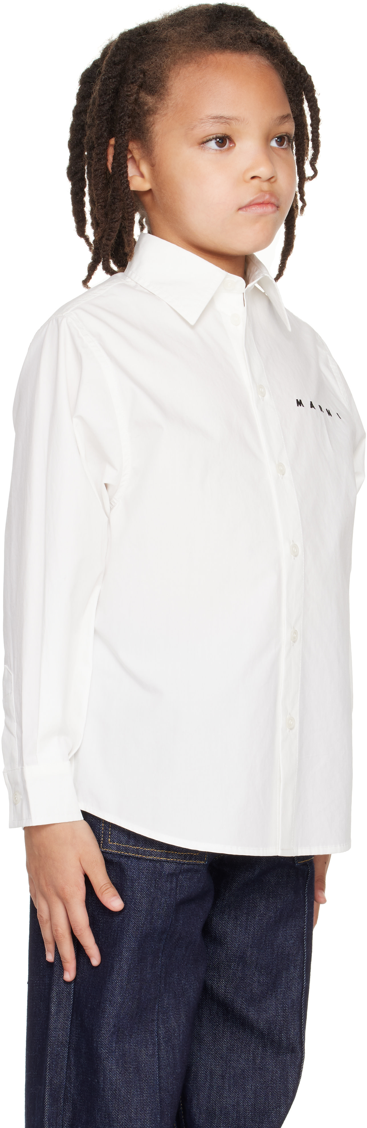 Marni - Kids White Embroidered Logo Shirt