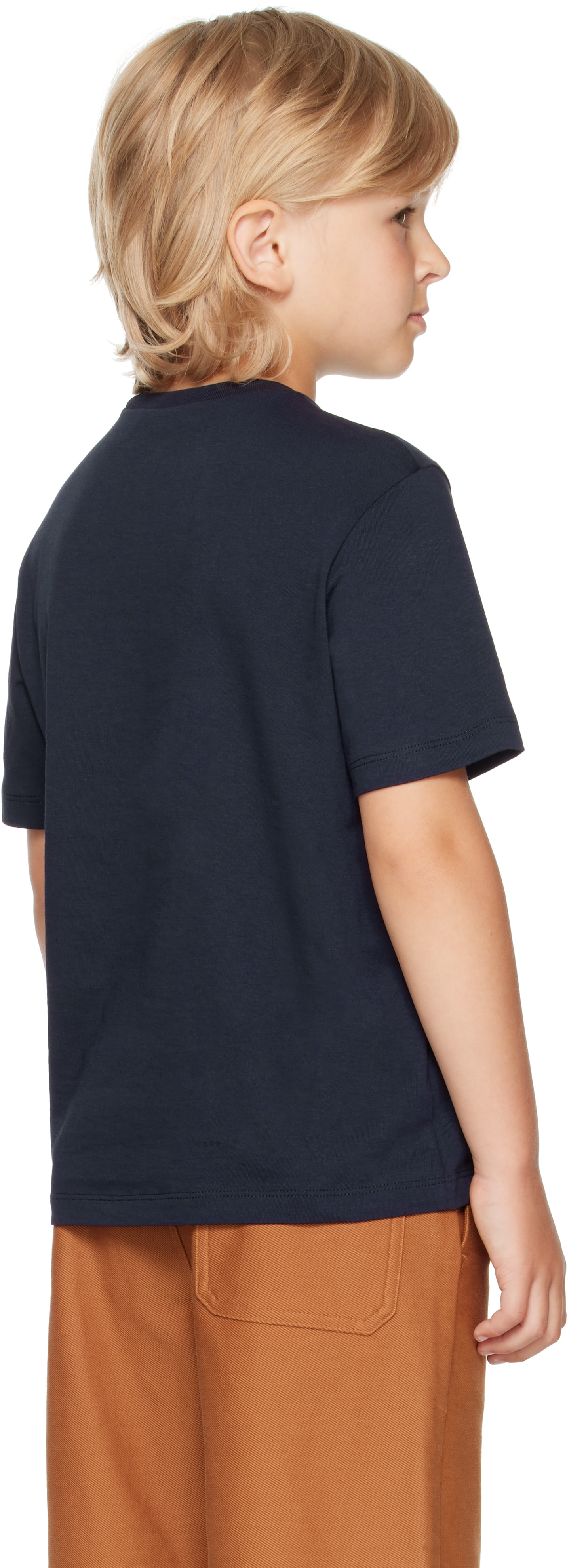 MARNI キッズ ロゴ ネイビー Tシャツ Marni: キッズ｜ネイビー ロゴプリント Tシャツ | SSENSE 日本