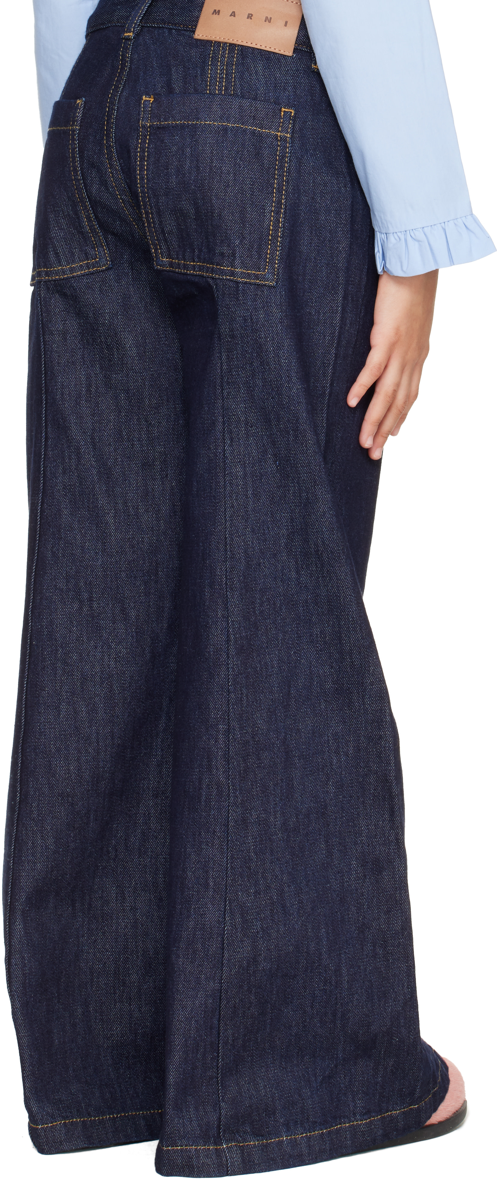 Marni - Kids Blue Patch Pocket Cotton Jeans