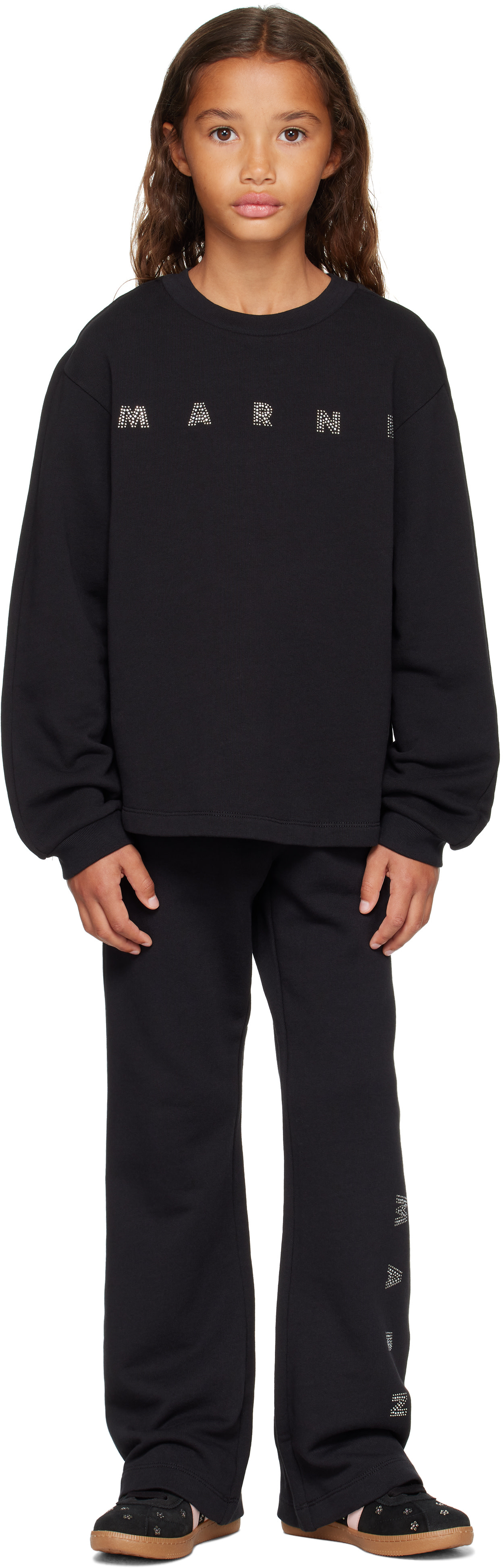 Marni - Kids Black Logo Trousers