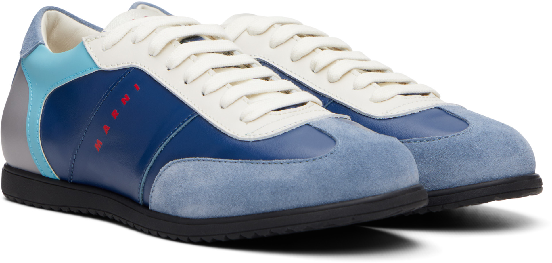 Marni - Big Kids Blue Leather Sneakers