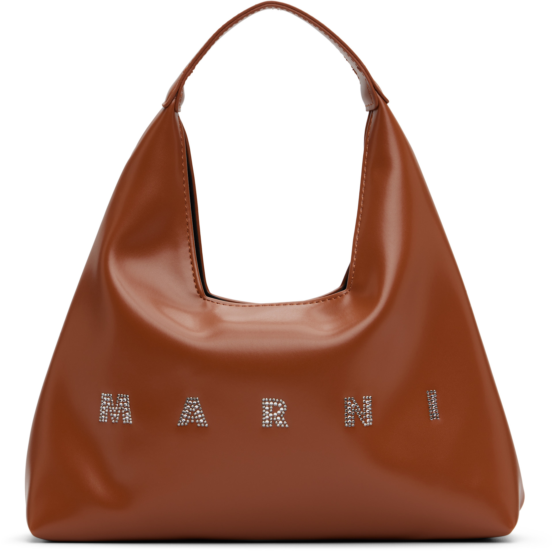 Marni - 키즈 브라운 크리스탈 로고 숄더백