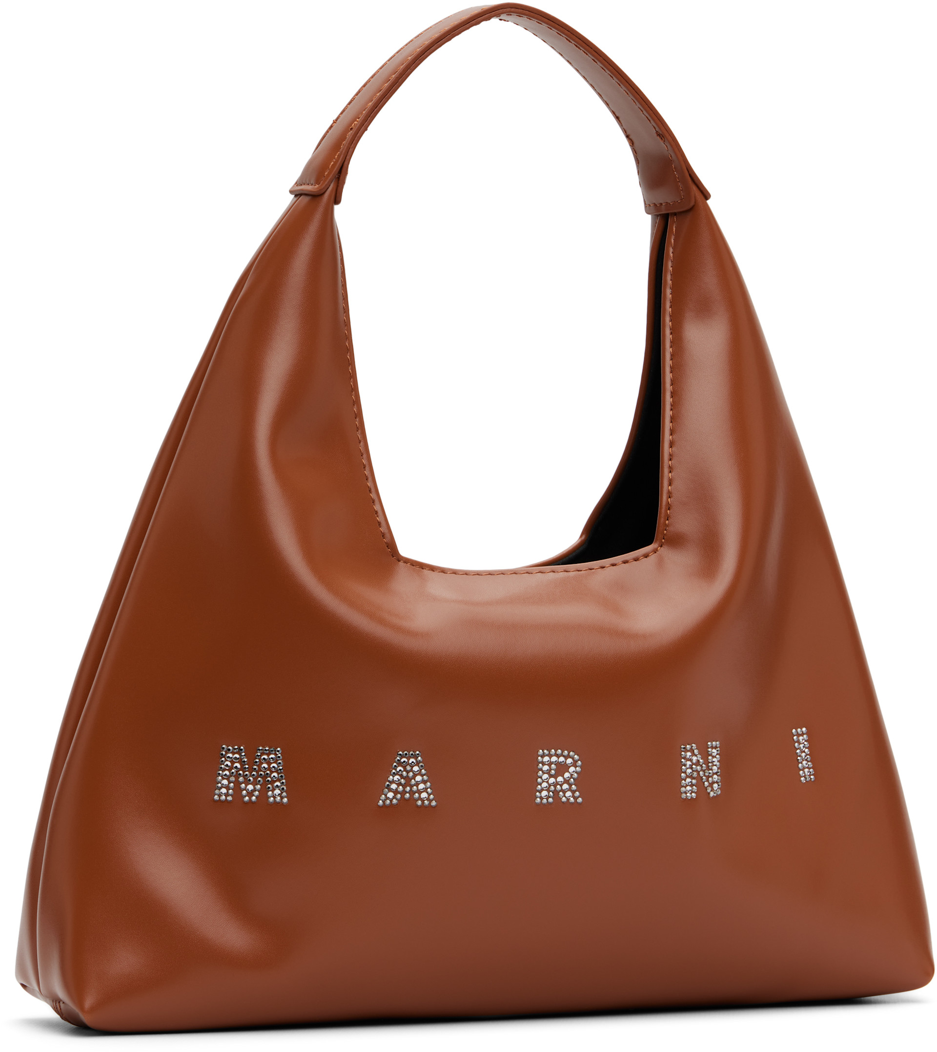 Marni - 키즈 브라운 크리스탈 로고 숄더백