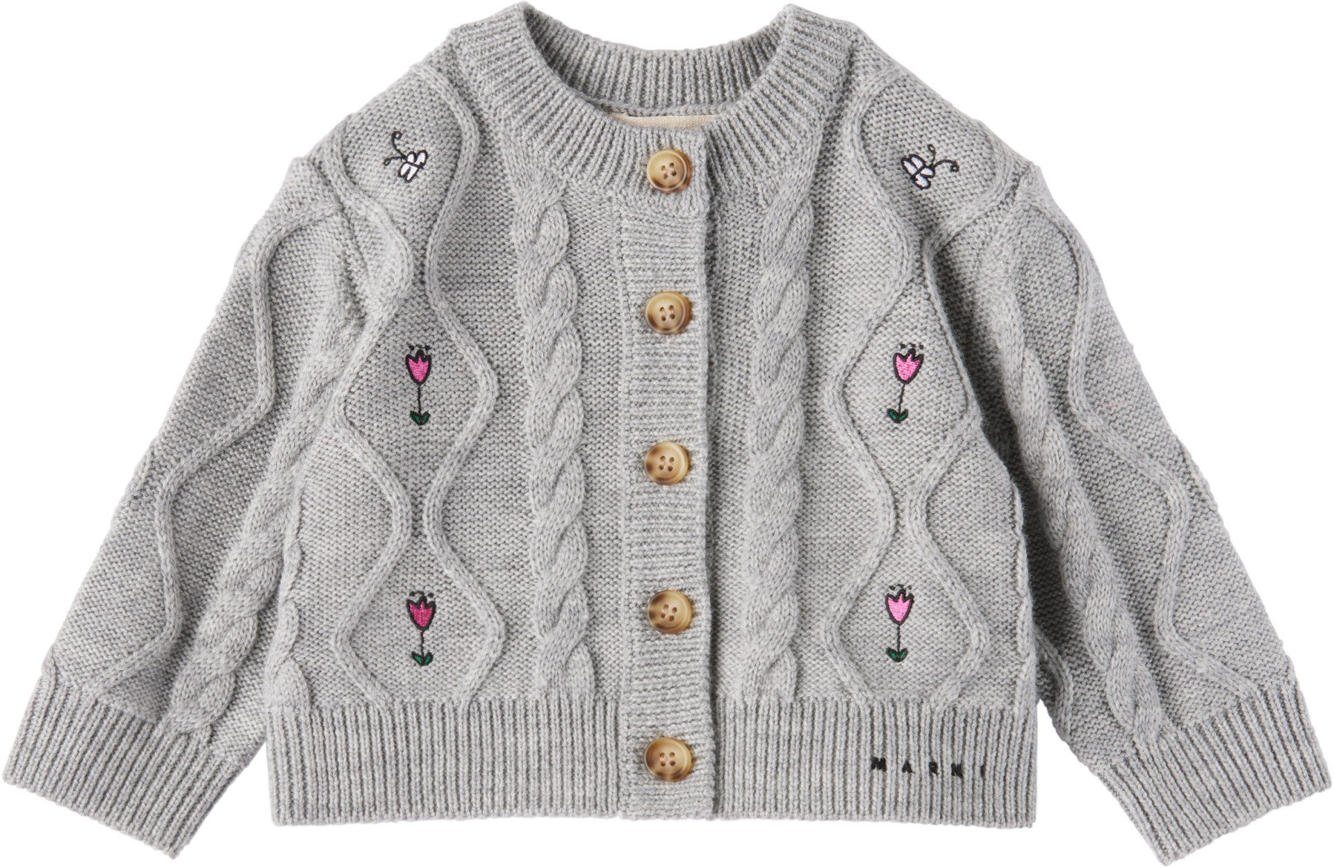 Marni - Baby Gray Cable Knit Cardigan