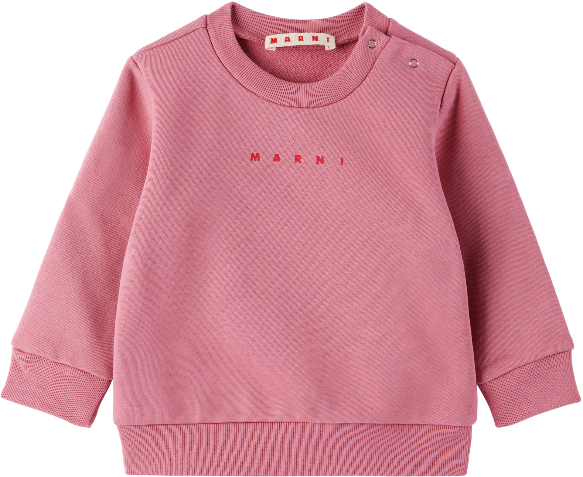 Marni - Bébé | Pull molletonné rose à logo imprimé