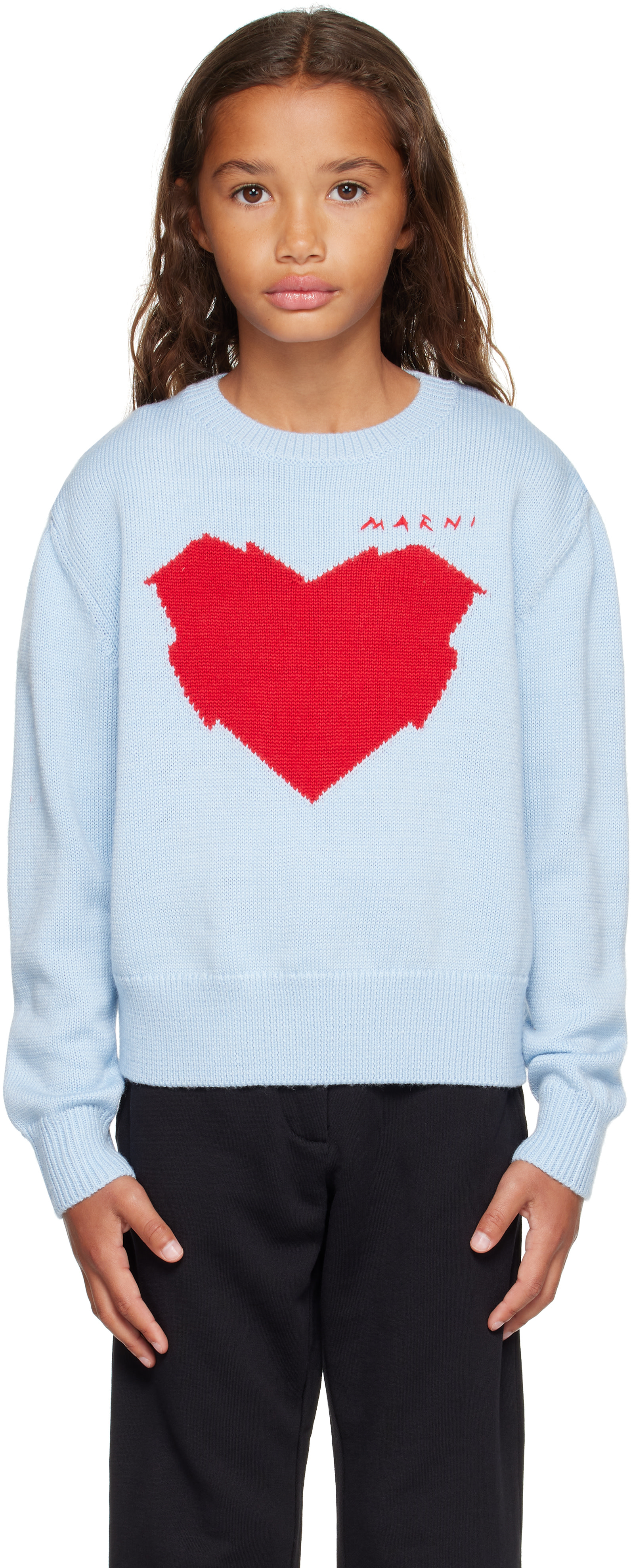 Marni - Kids Blue Graphic Sweater