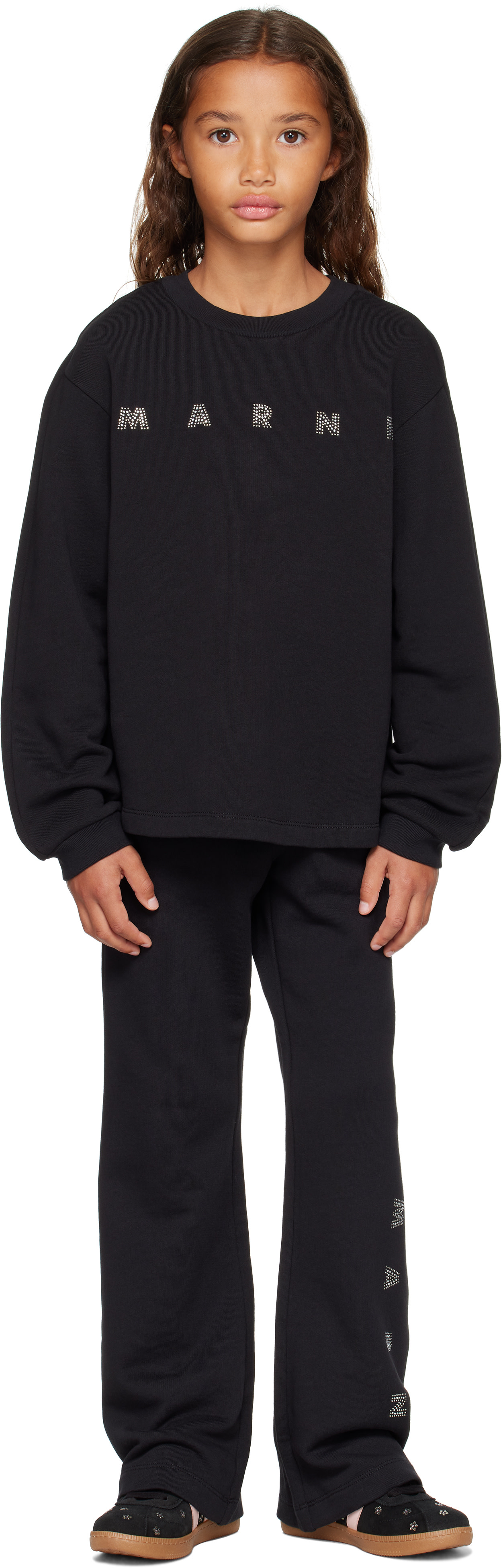 Marni - Enfant | Pull molletonné noir à logo